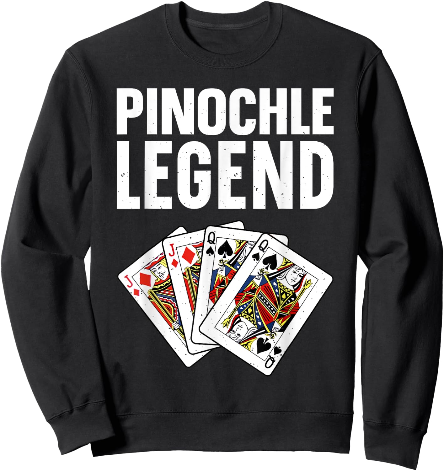 Funny Pinochle Art Women Card Game Pinochle Players Sweatshirt - Sweatshirt | Black