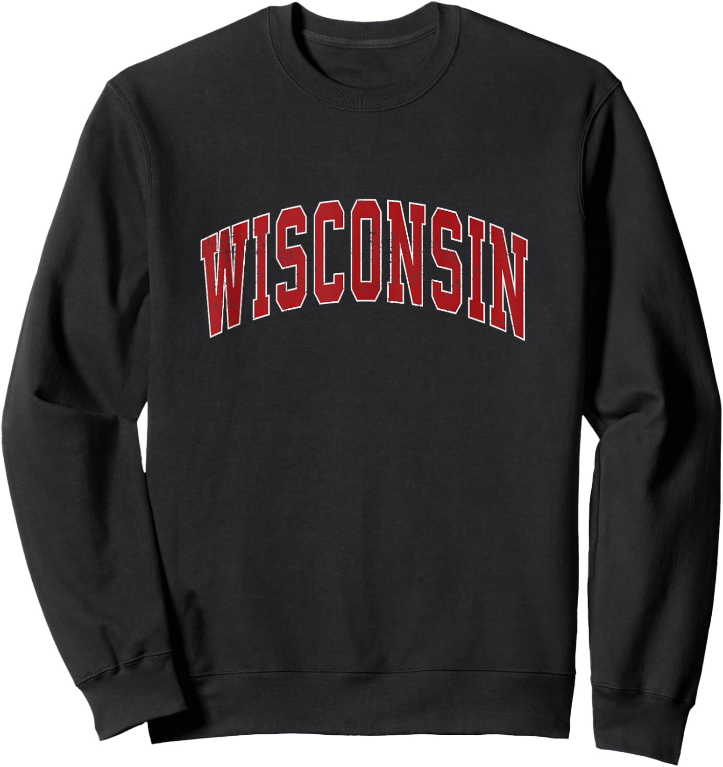 Wisconsin WI Vintage Red Style Gifts Men Women Boy Girl Sweatshirt - Sweatshirt | Black