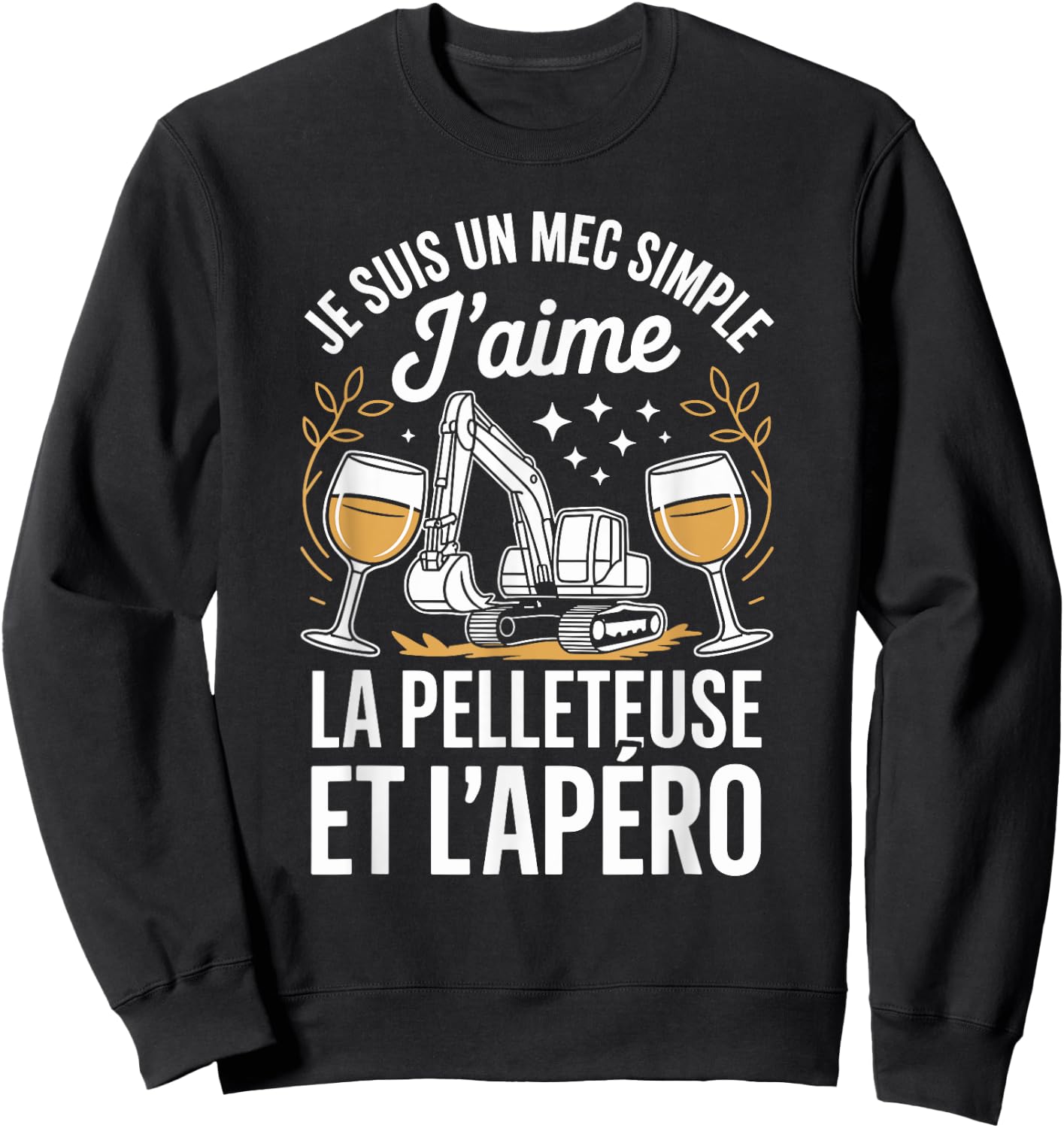 J'aime La Pelleteuse Et L'apéro Sweatshirt - Sweatshirt | Black