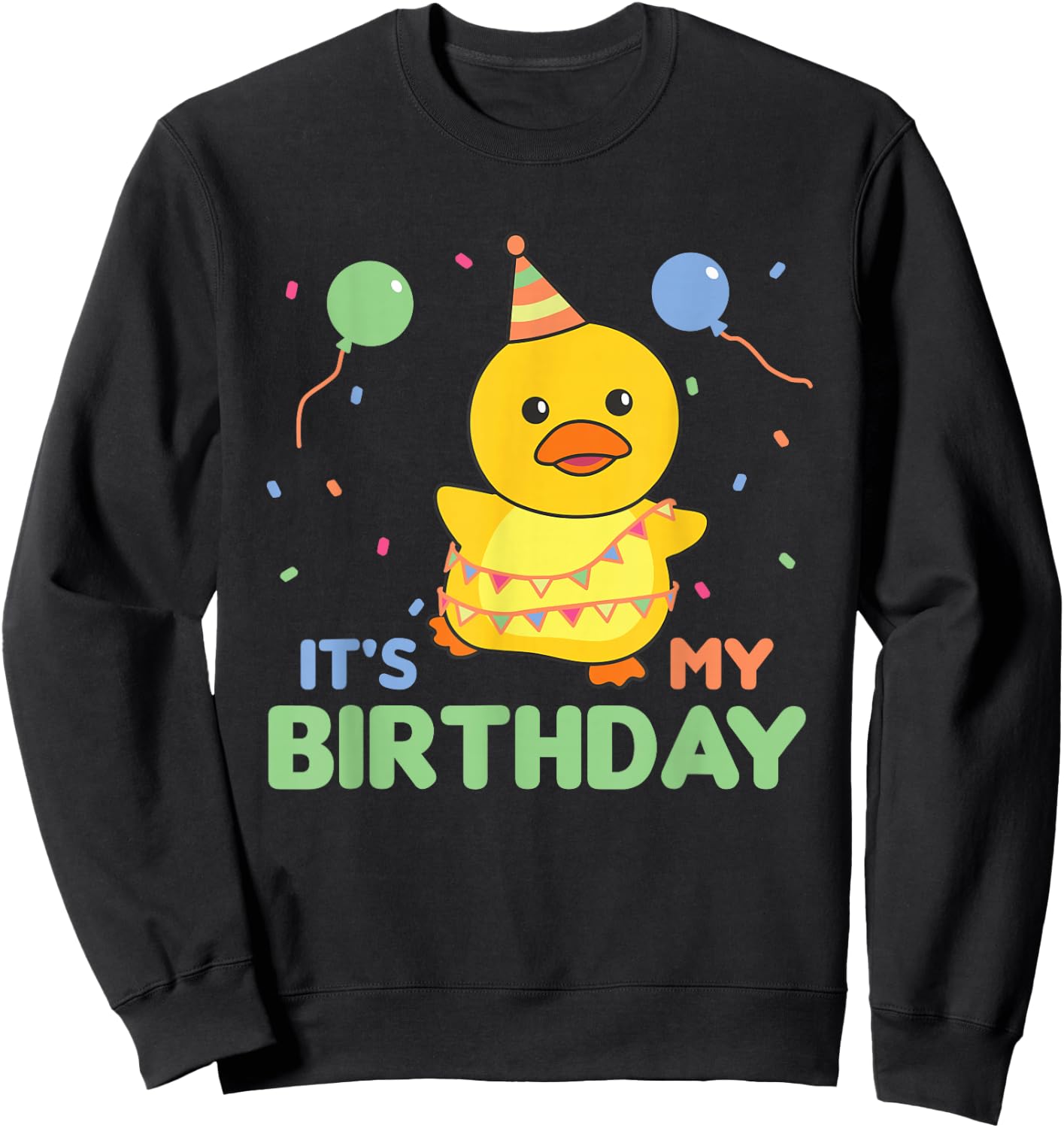 Children's Birthday Duck It's My Birthday Sweatshirt - Sweatshirt | Black