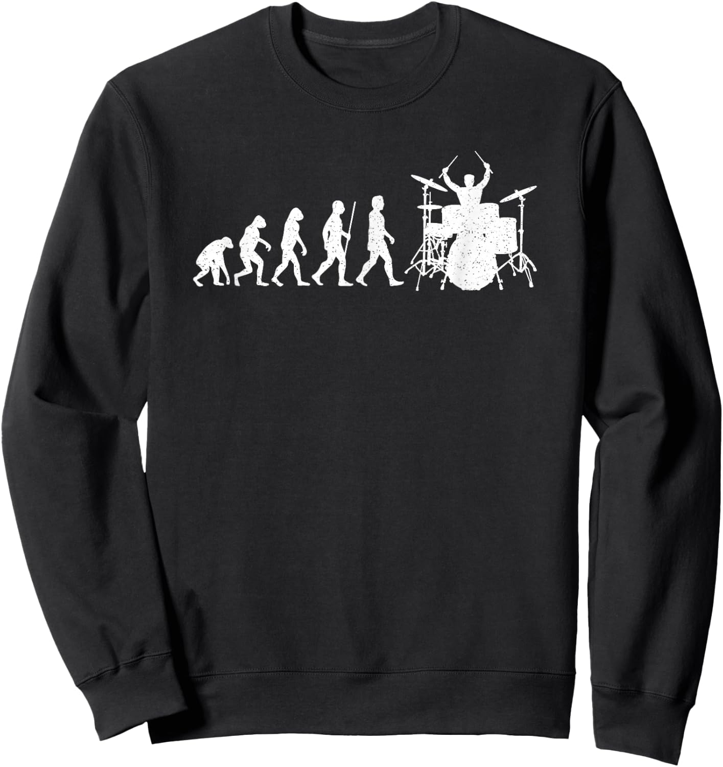 Schlagzeuger Evolution Drummer Schlagzeug Musikinstrument Sweatshirt - Sweatshirt | Black