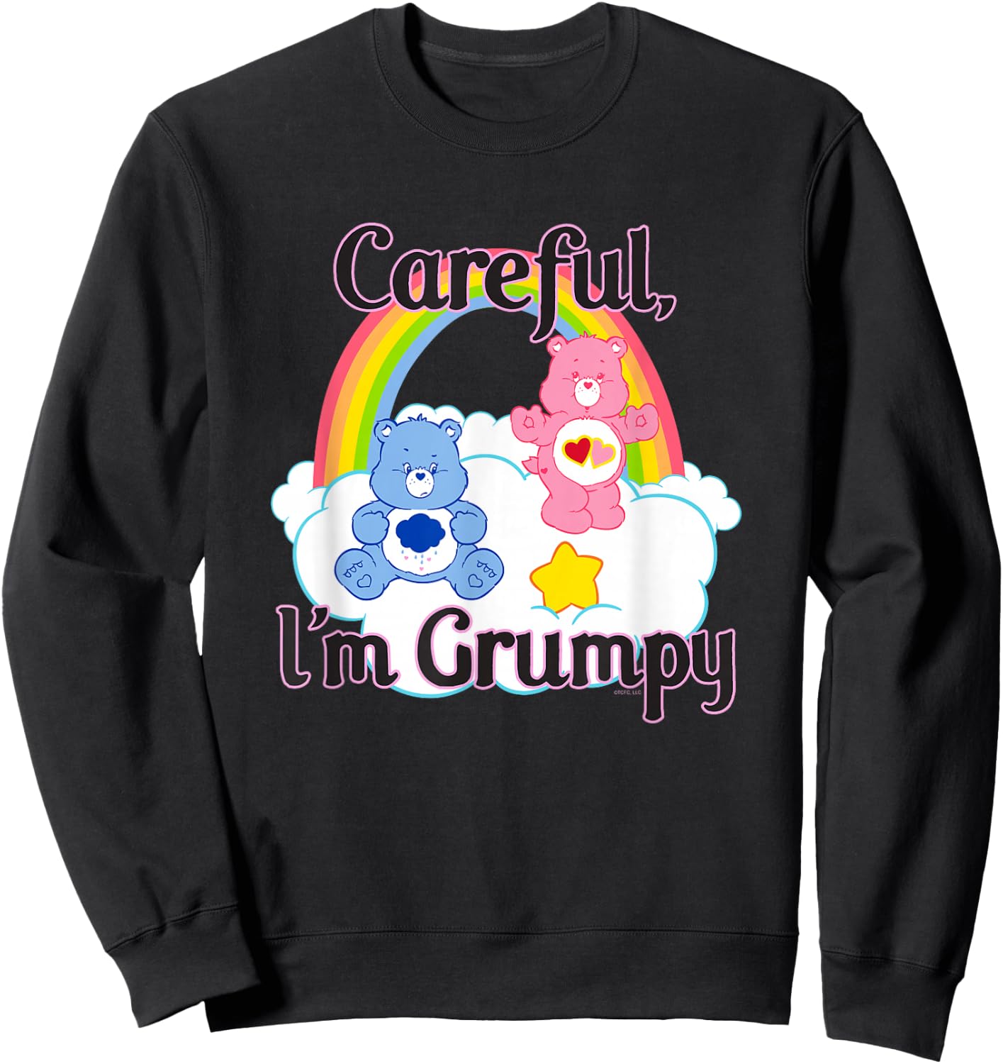 Care Bears Careful, I'm Grumpy Cute Retro Cartoon Sweatshirt - Sweatshirt | Black