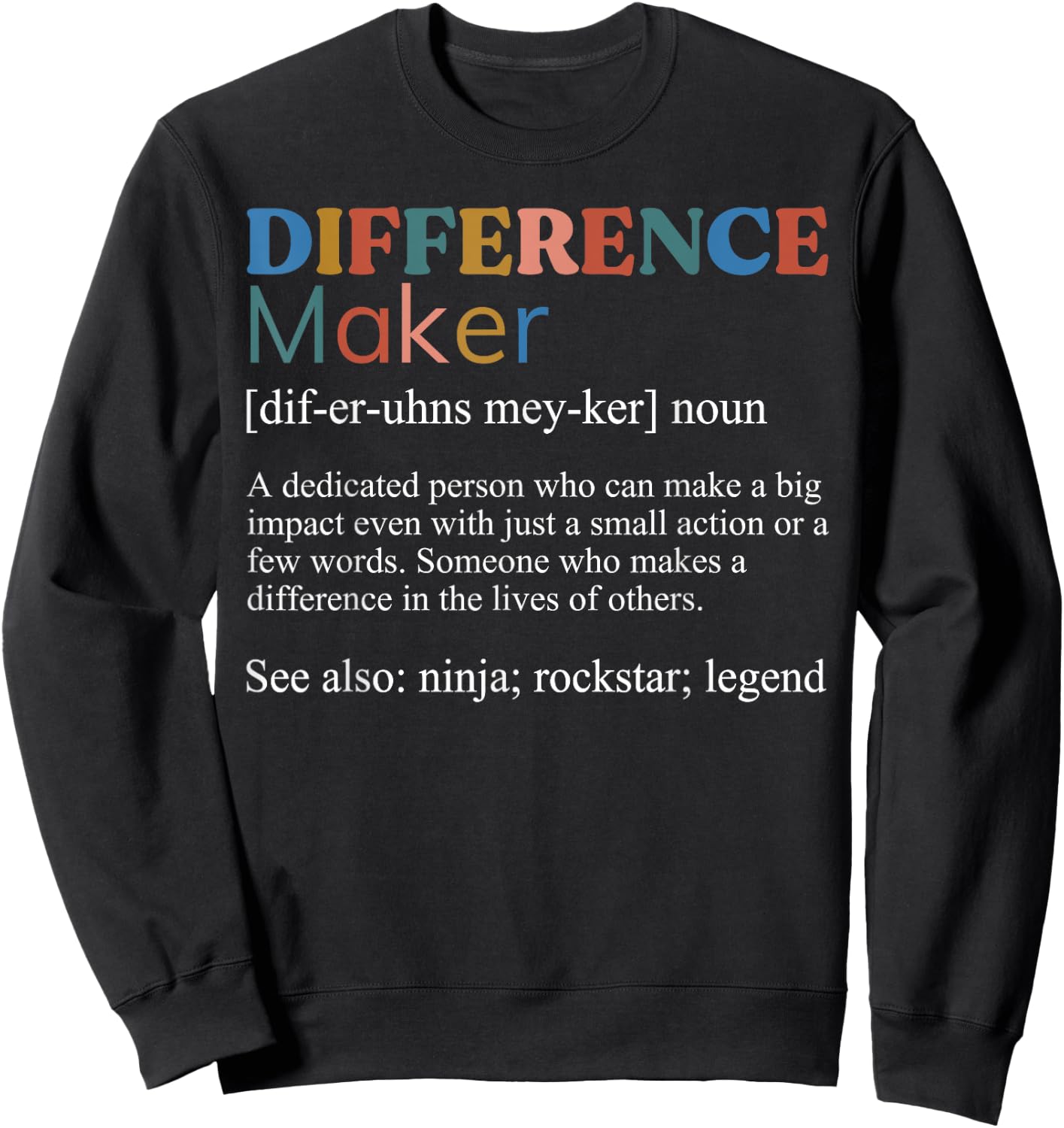 Vintage Difference Maker Definition Teachers Mom Boss Women Sweatshirt - Sweatshirt | Black