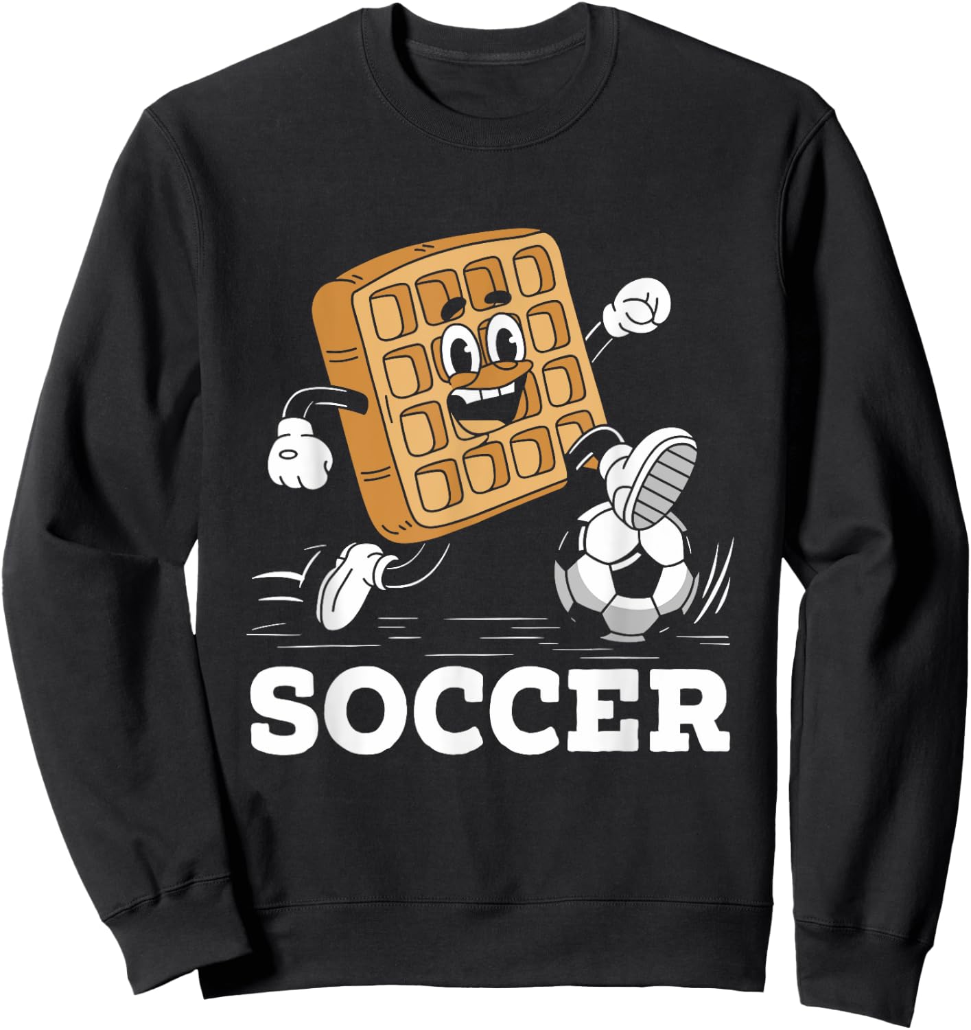 Waffle Playing Soccer Waffles Food Lover Sweatshirt - Sweatshirt | Black