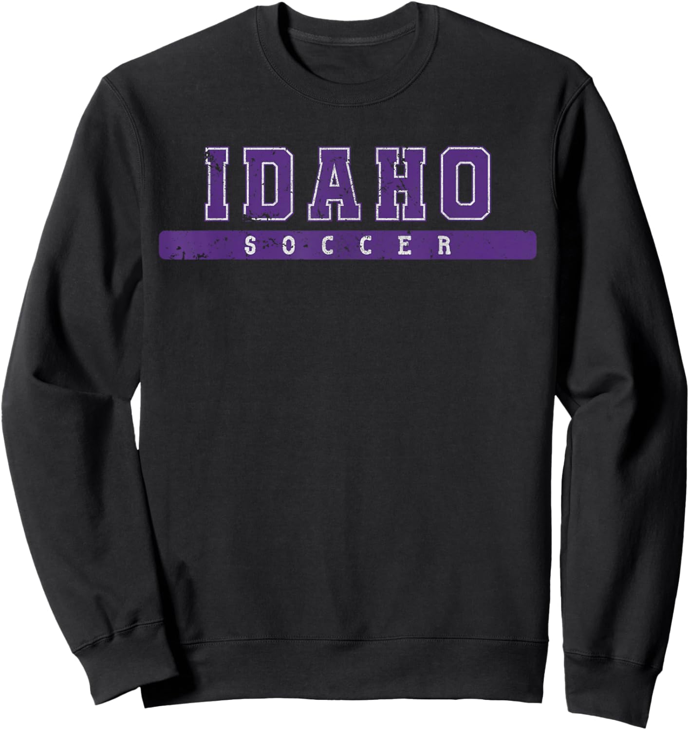 Idaho Soccer Purple Vintage Text Sweatshirt - Sweatshirt | Black