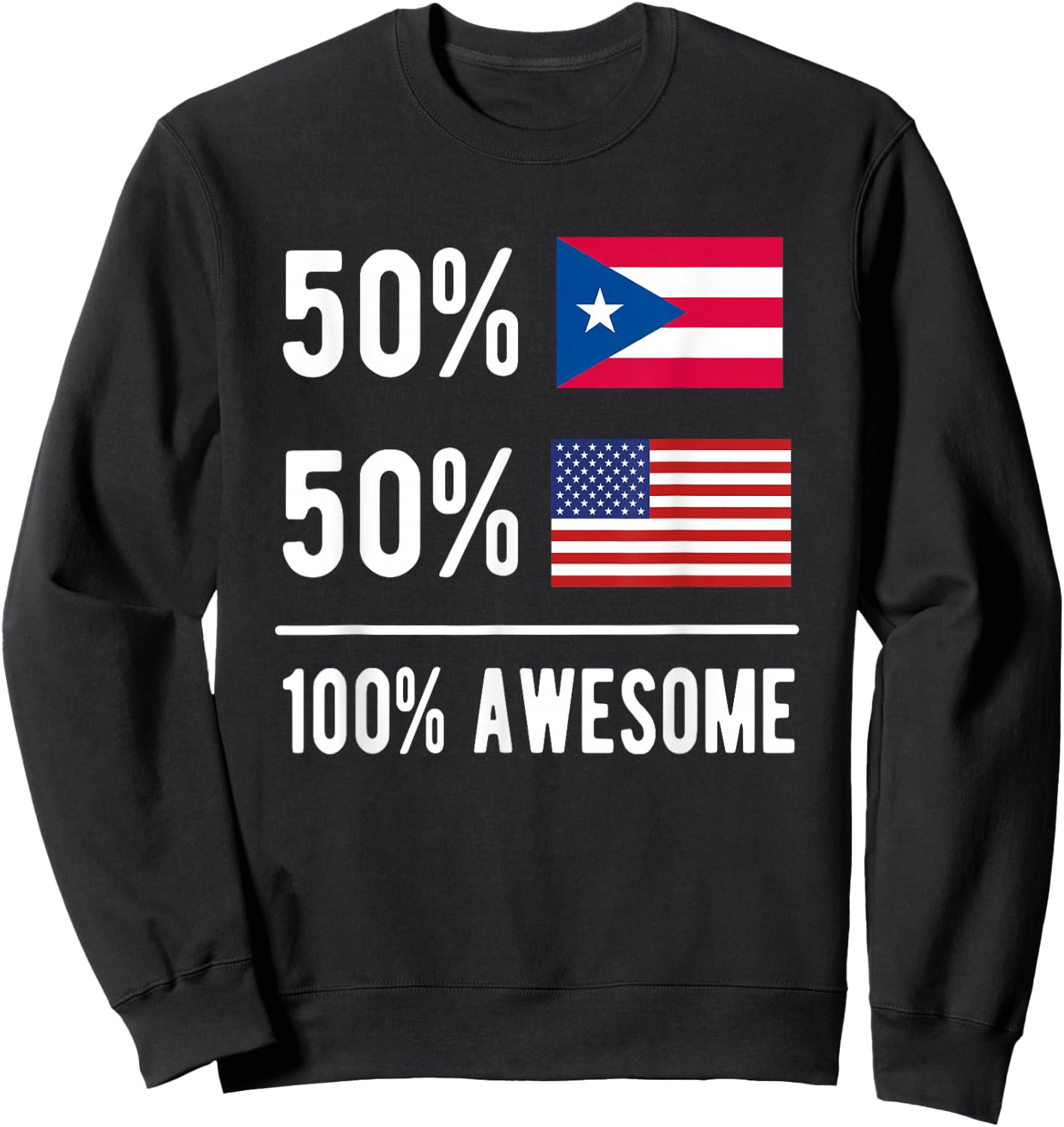 Proud Puerto Rican American Flag Puerto Rico USA Sweatshirt - Sweatshirt | Black