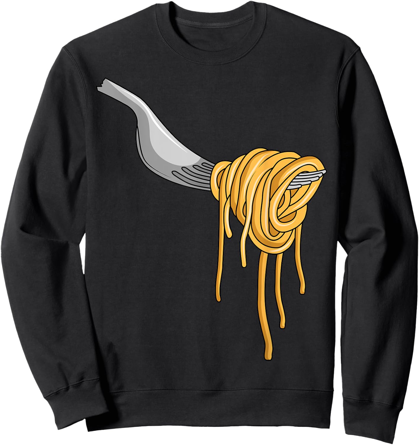 Pasta Spaghetti Noodles Italian Cook Fork Food Sweatshirt - Sweatshirt | Black