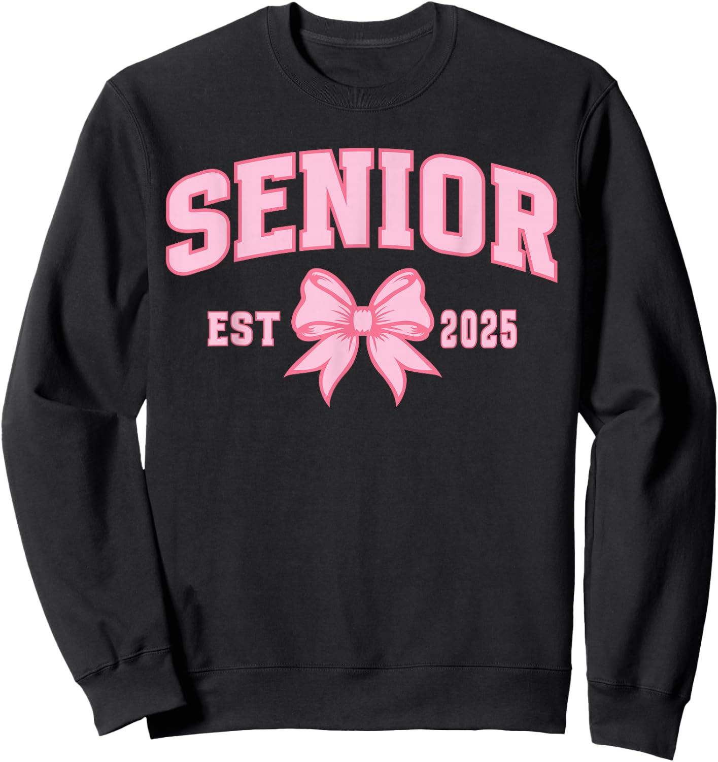 Senior 2025 Coquette Bow High School Graduate Class of 2025 Sweatshirt - Sweatshirt | Black