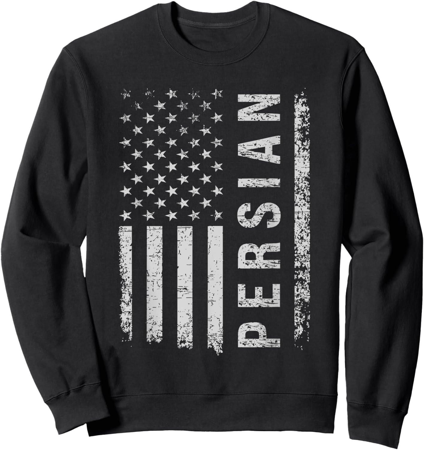 Persian Cat American Flag Women Kids Men Sweatshirt - Sweatshirt | Black