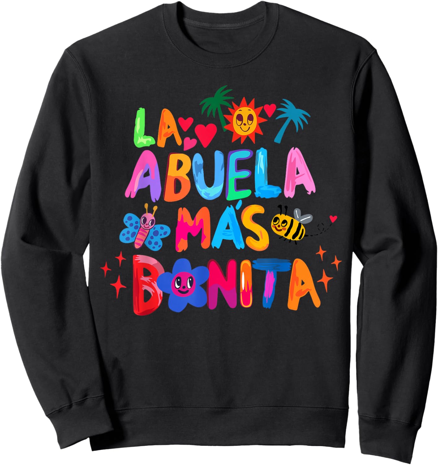 La Abuela Más Bonita | Abuela Latina Grandmother Spanish Sweatshirt - Sweatshirt | Black