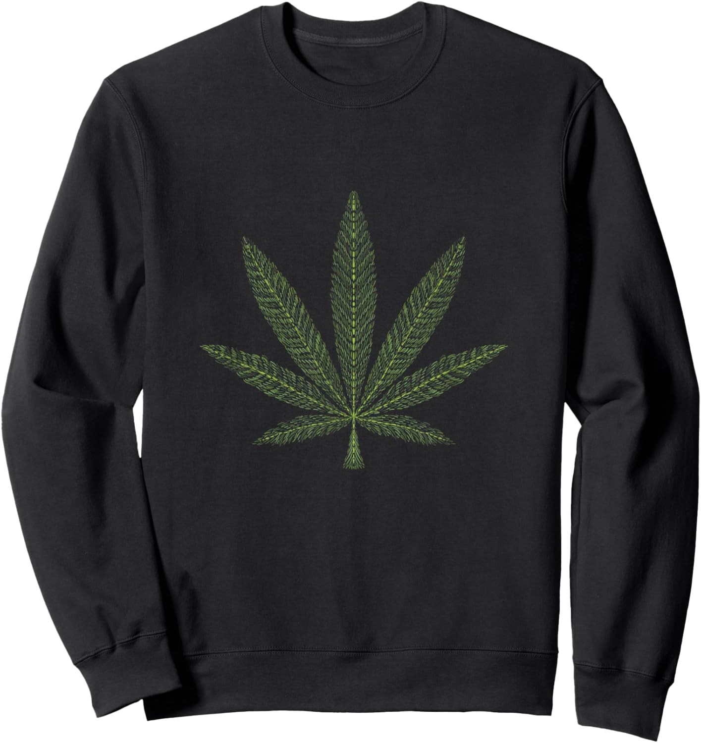 Hemp Leaf Hemp Hooded , Black, S Sweatshirt - Sweatshirt | Black