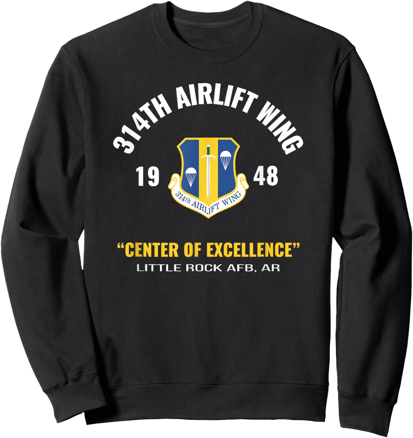Military 314th Airlift Wing Sweatshirt - Sweatshirt | Black