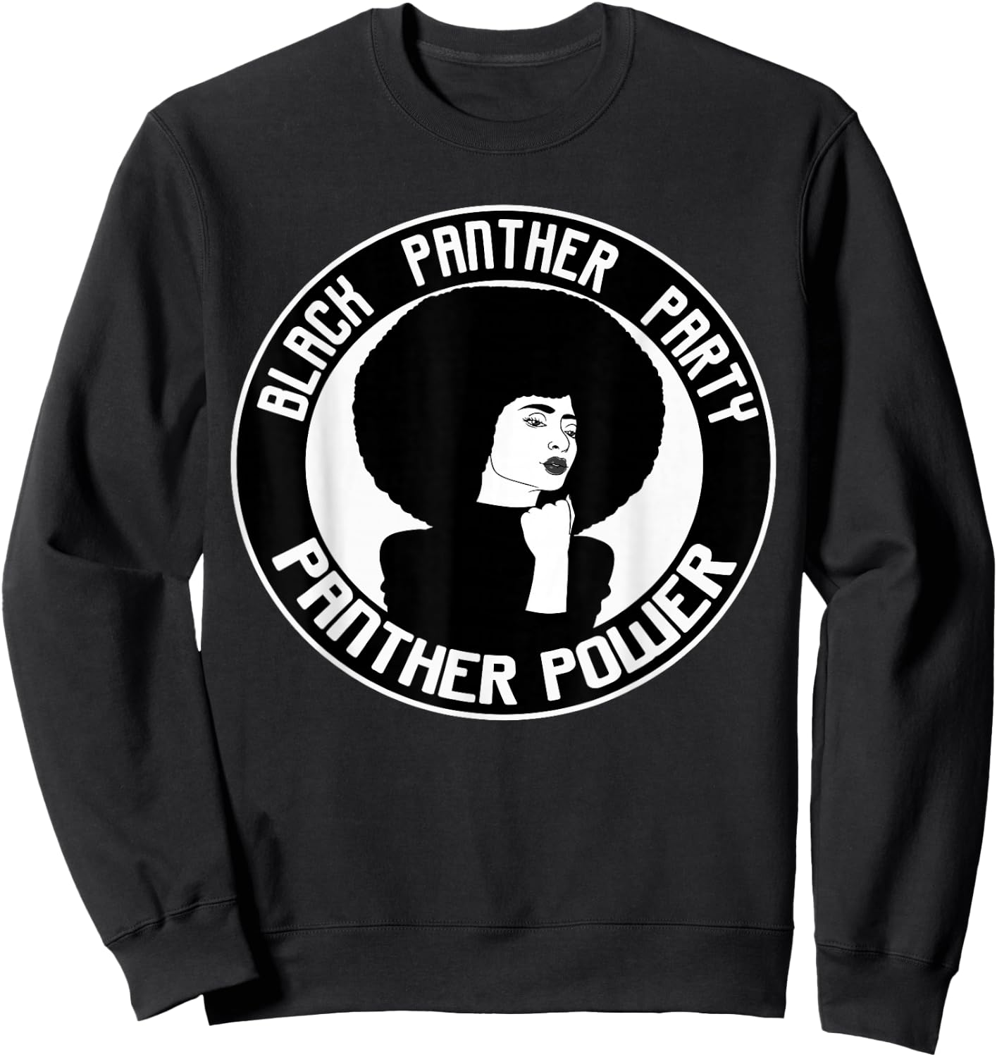 Black History Panther Party Logo Afro Hair Sweatshirt - Sweatshirt | Black