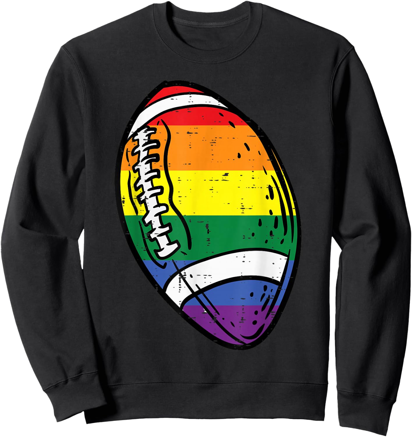 Gay Pride American Football Rainbow Flag Lgbtq Men Boys Kids Sweatshirt - Sweatshirt | Black