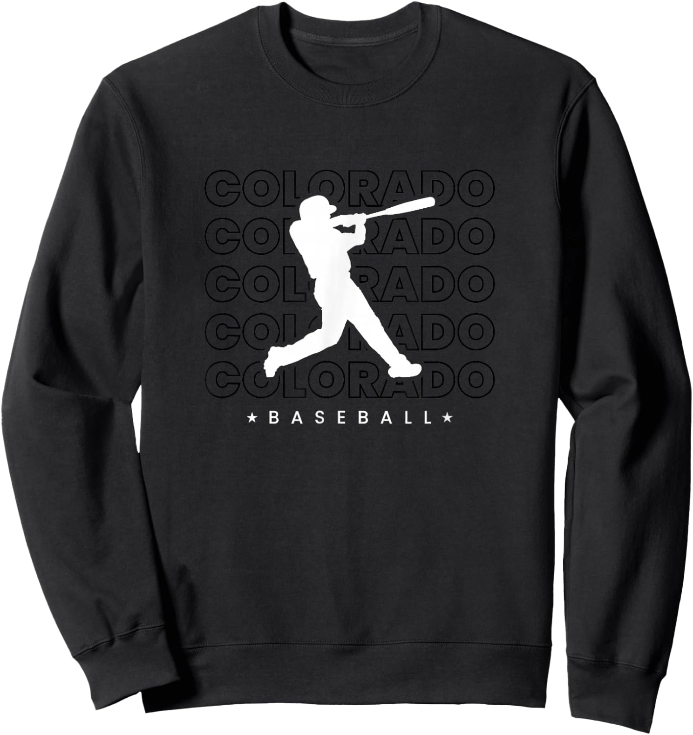 Colorado Baseball Minimalist Retro Player Baseball Lover Sweatshirt - Sweatshirt | Black