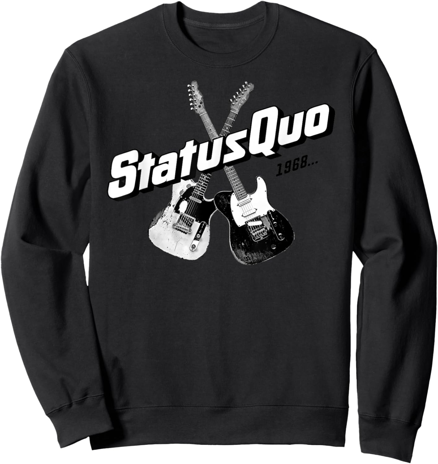Status Quo 1968 Guitars On Navy Sweatshirt - Sweatshirt | Black