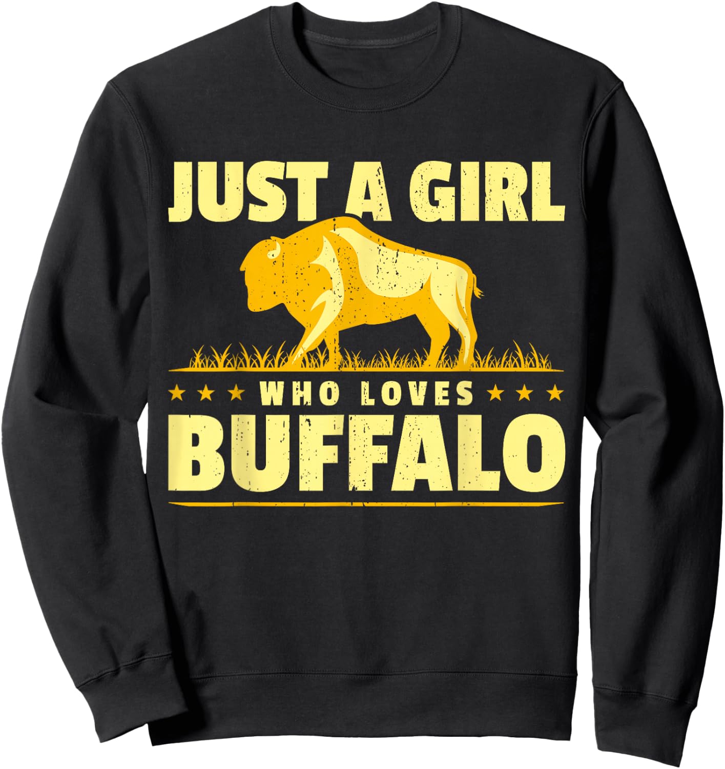 Girl Who Loves Buffalo I Women Buffalo I Daughter Buffalo Sweatshirt - Sweatshirt | Black