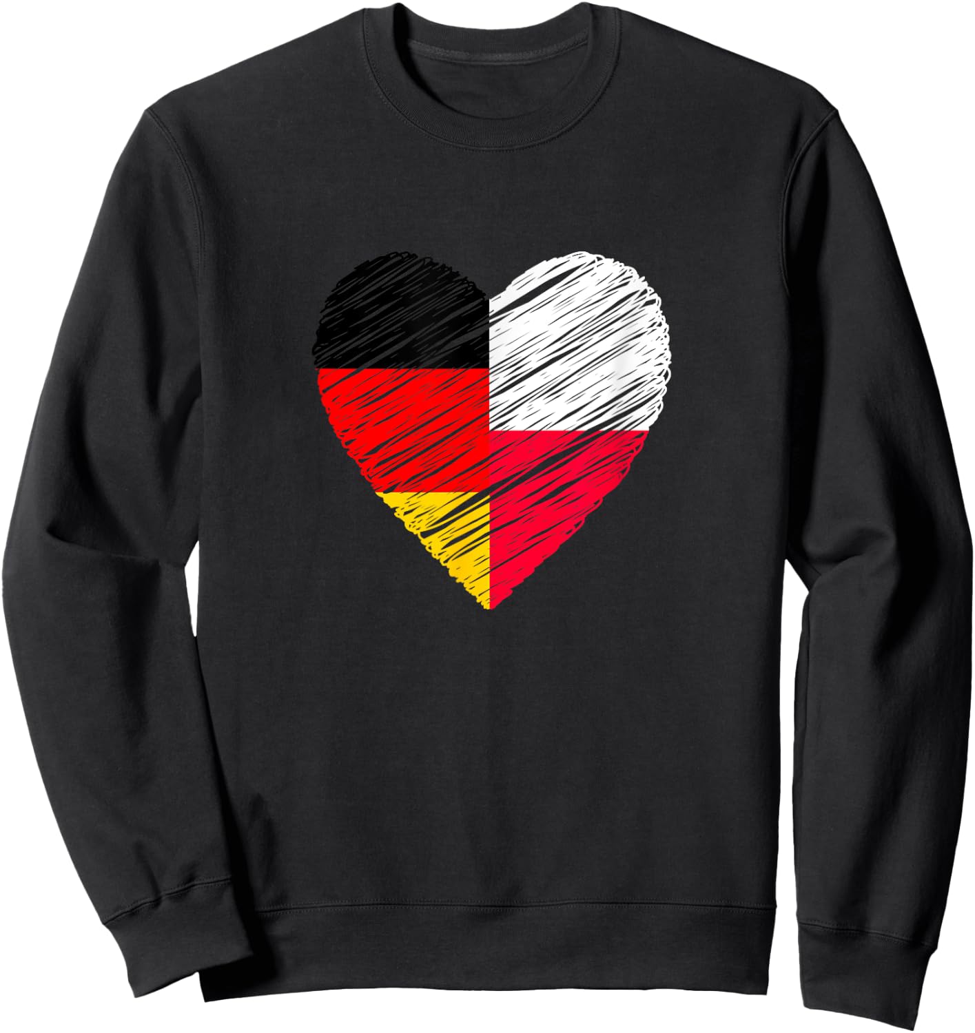 Polen Deutschland Herz Deutschland Flagge Polnische Flagge Liebe Herz Sweatshirt - Sweatshirt | Black