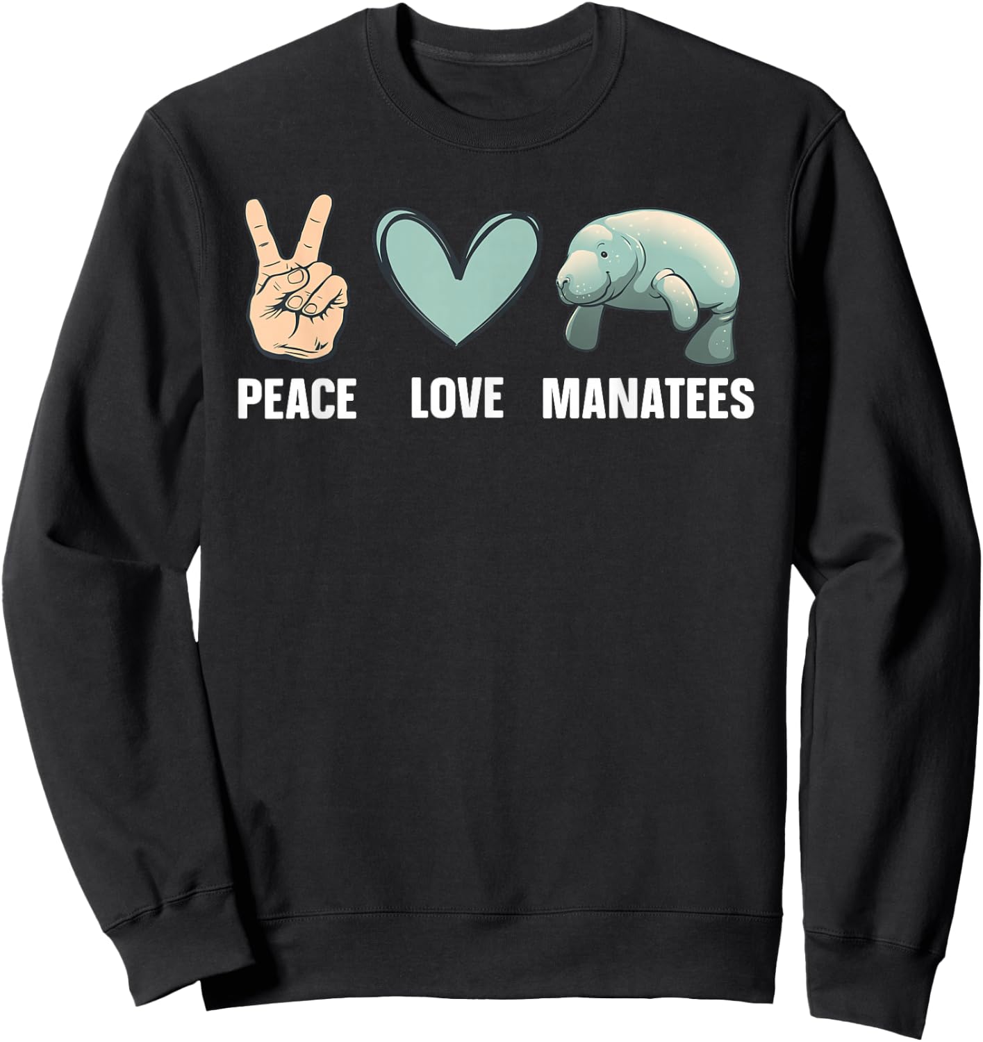 Cute Manatee Design Women Kids Sea Cow Manatee Lover Sweatshirt - Sweatshirt | Black
