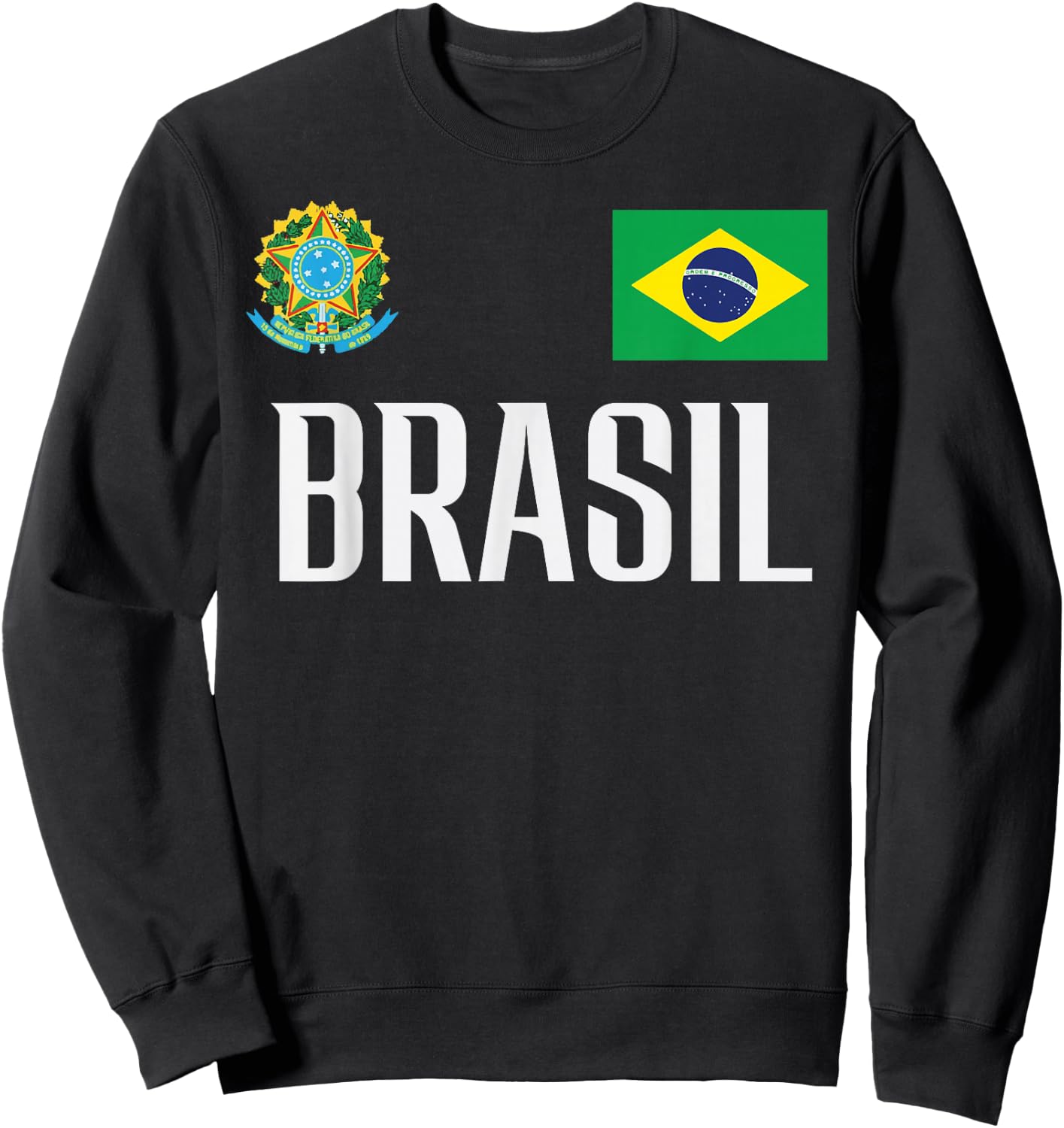Brasil Flag Brazil Football Soccer Fan Men Women Kids Sweatshirt - Sweatshirt | Black