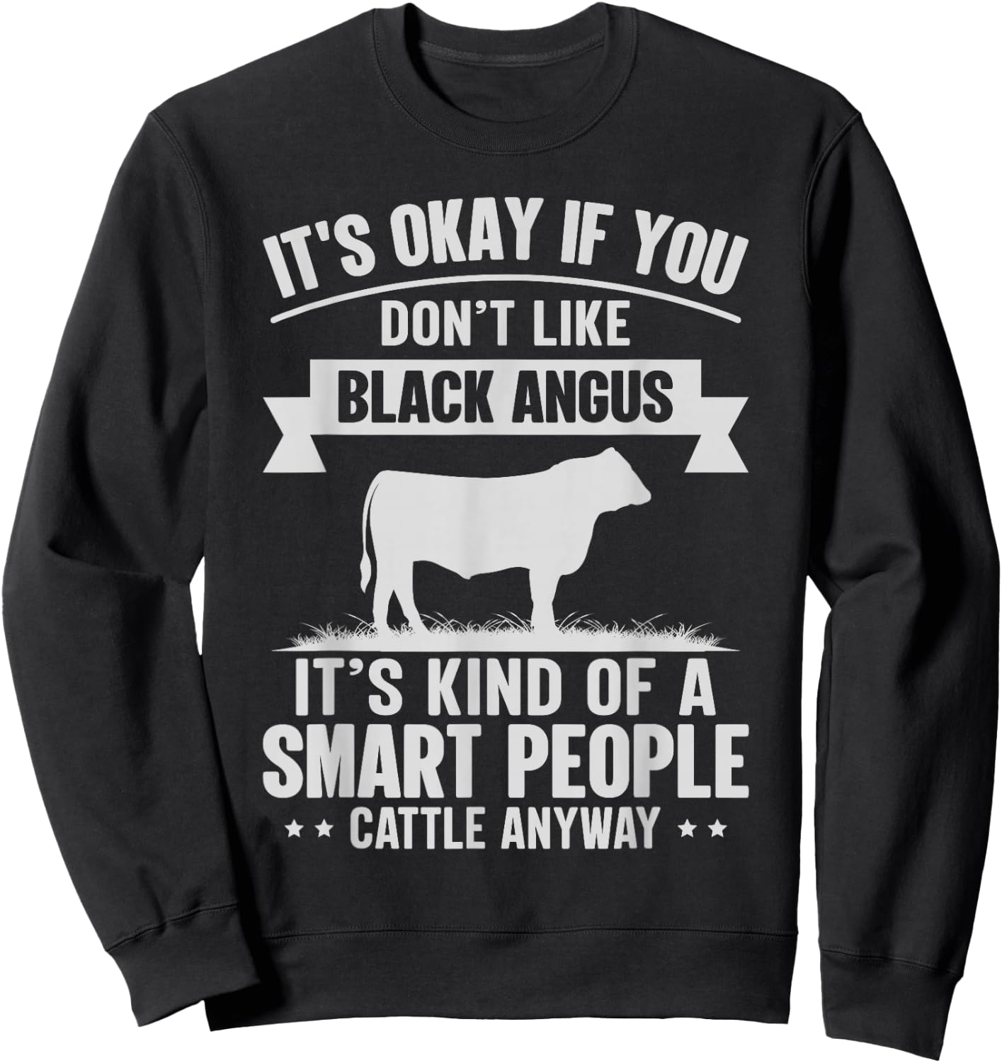 Smart People Cattle Farmer - Cow Breed Black Angus Sweatshirt - Sweatshirt | Black