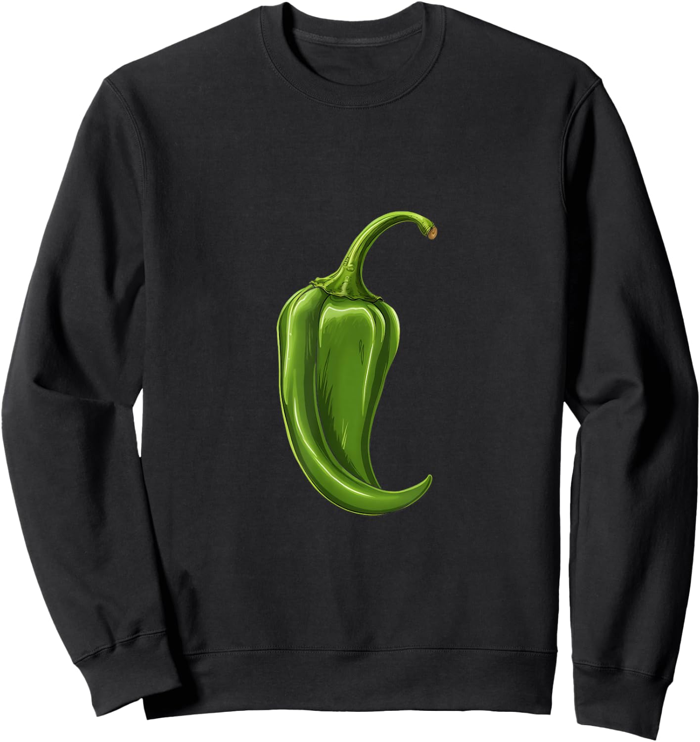Green Chili Hot Chili Spicy Food Pepper Sweatshirt - Sweatshirt | Black
