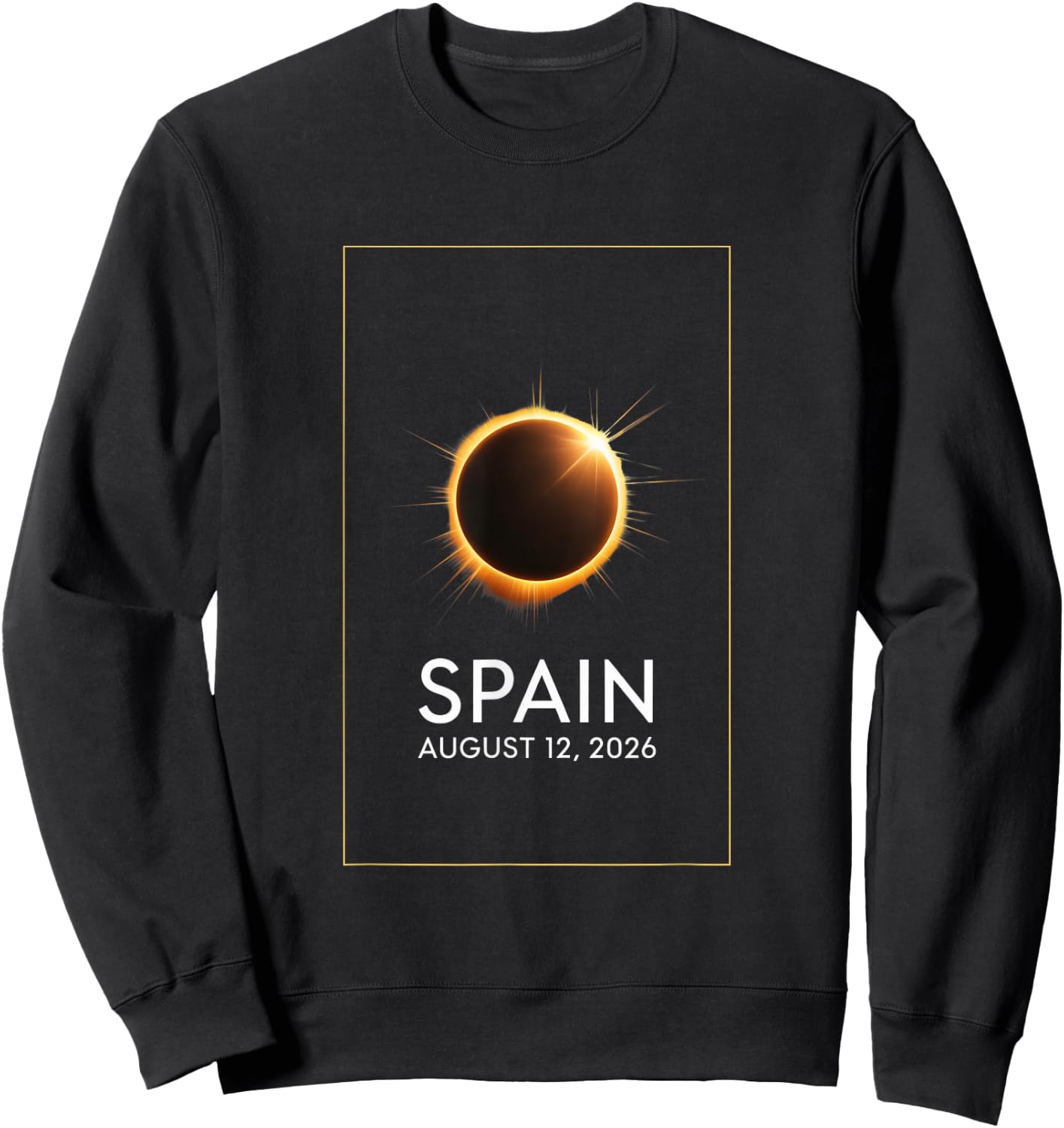 Eclipse Solaire 12 août 2026 Espagne Total Sweatshirt - Sweatshirt | Black