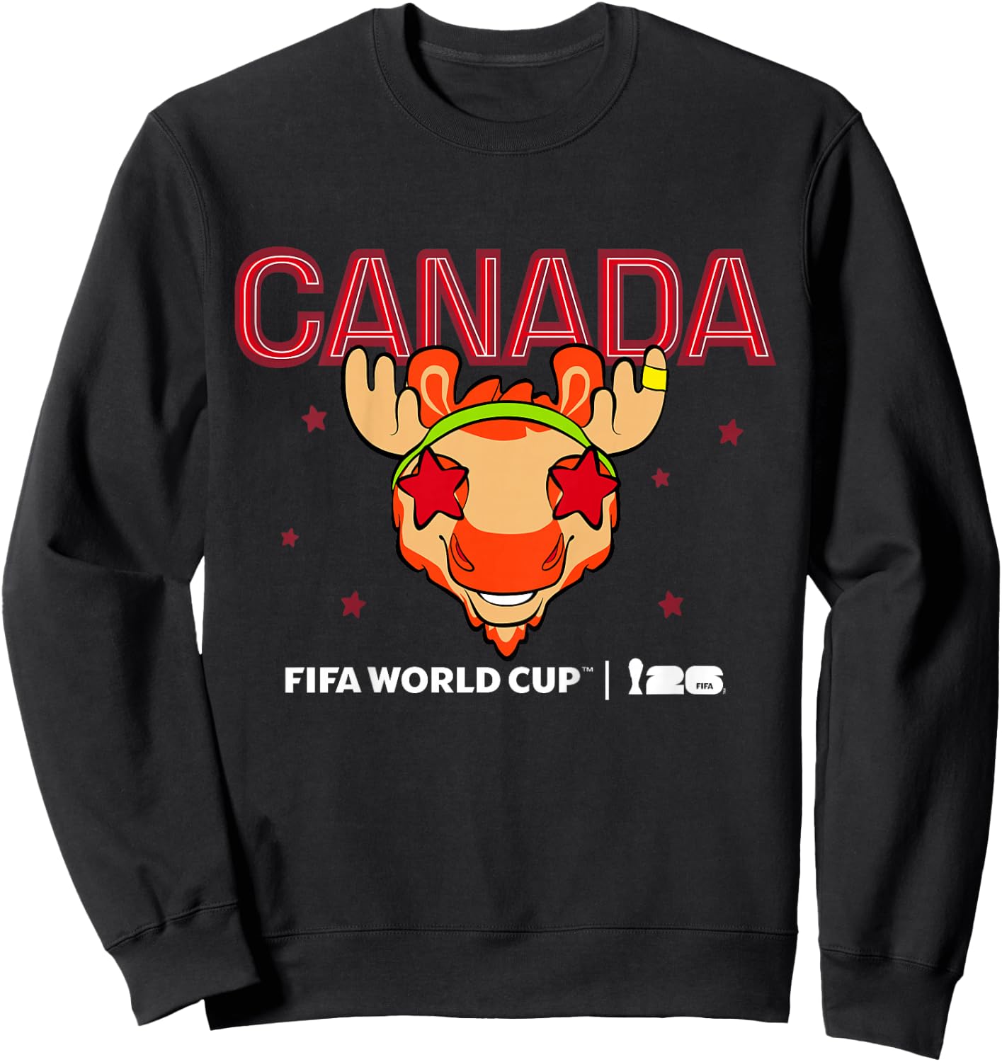 Enfant FIFA World CUP26 Canada Mascotte Stars Sweatshirt - Sweatshirt | Black