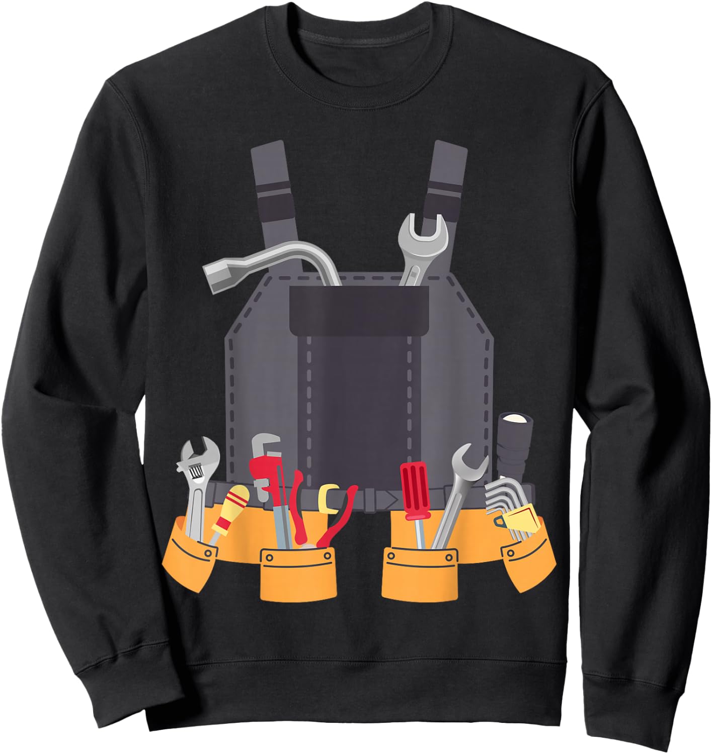 Mechanic Uniform Coveralls Halloween Costume for Kids Adults Sweatshirt - Sweatshirt | Black