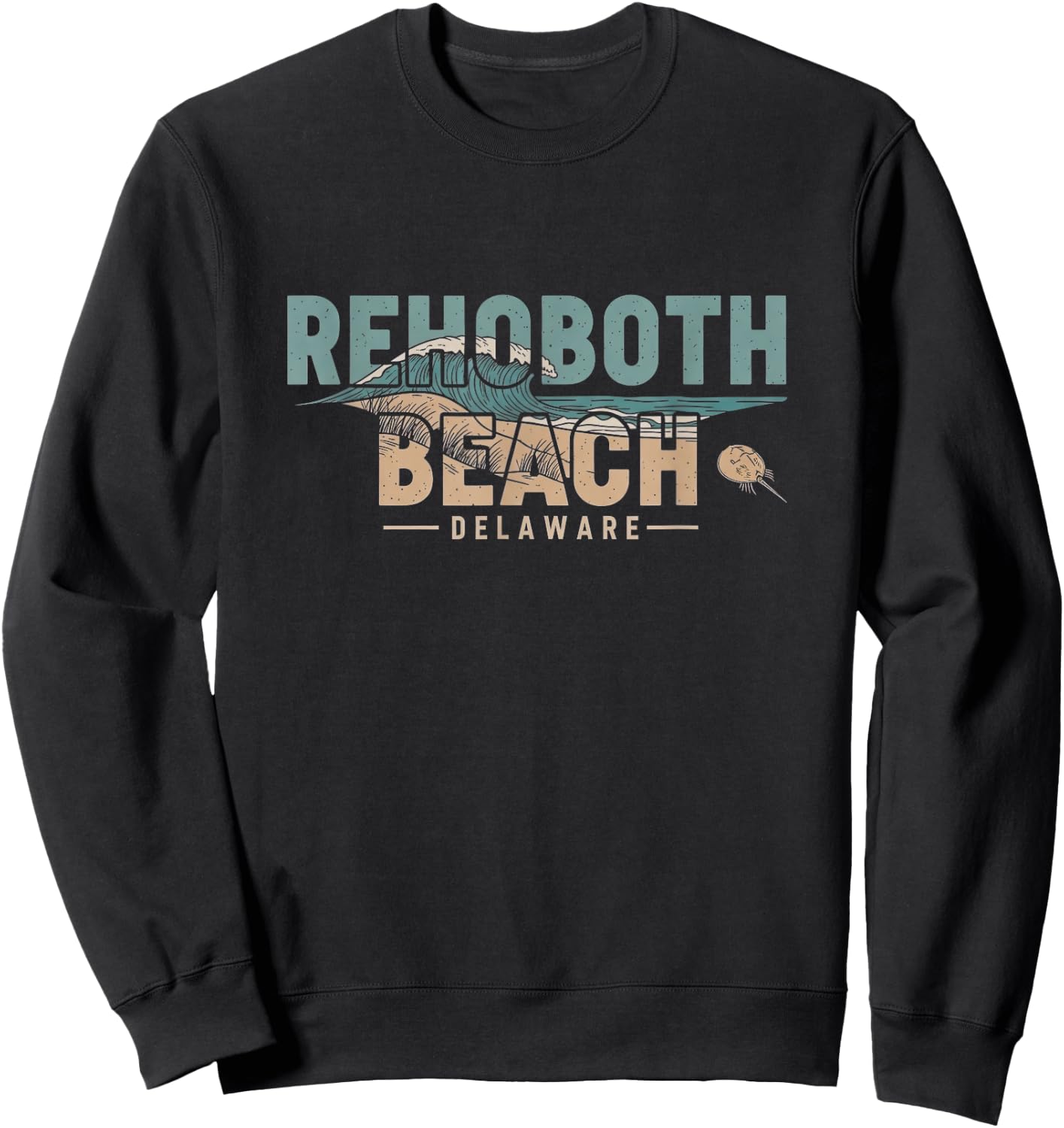 Retro Rehoboth Beach Delaware Design Sweatshirt - Sweatshirt | Black