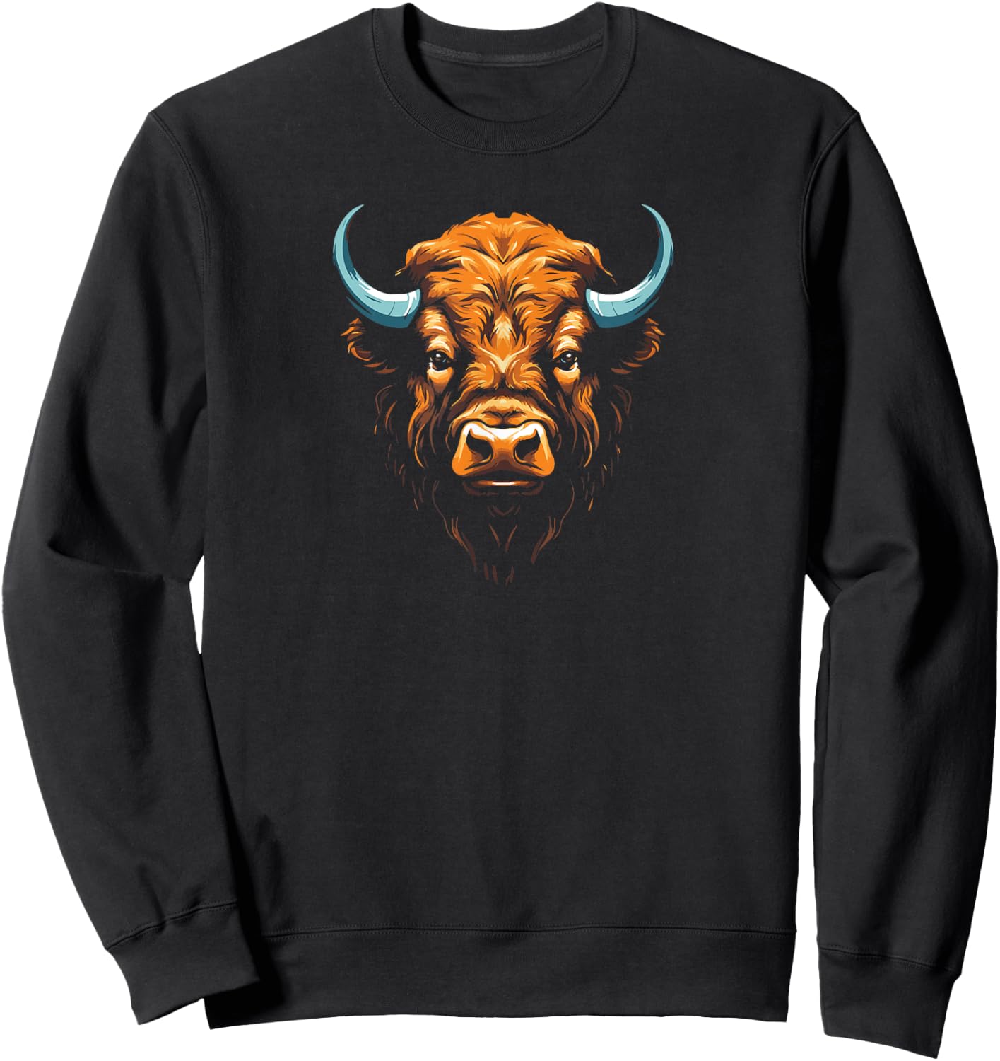 Bison Solitude Majestic American Buffalo Spirit of the West Sweatshirt - Sweatshirt | Black
