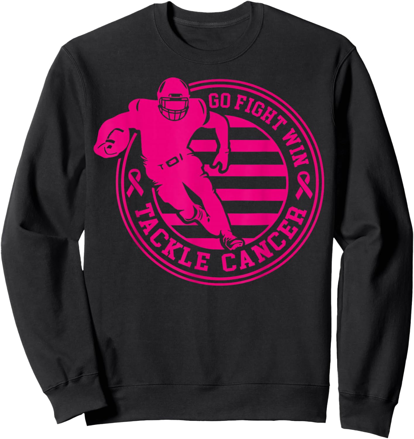 Tackle Breast Cancer Awareness Football Pink Ribbon Boys Kid Sweatshirt - Sweatshirt | Black