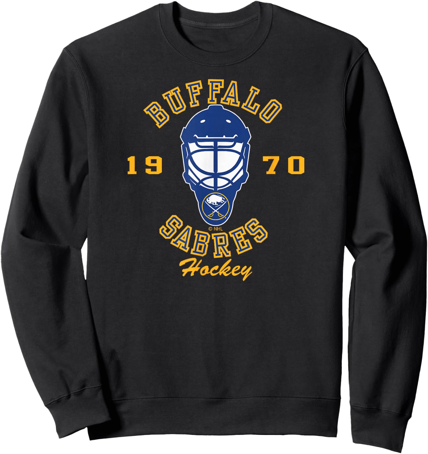 Buffalo Sabres Hockey Mask Black Officially Licensed Sweatshirt - Sweatshirt | Black