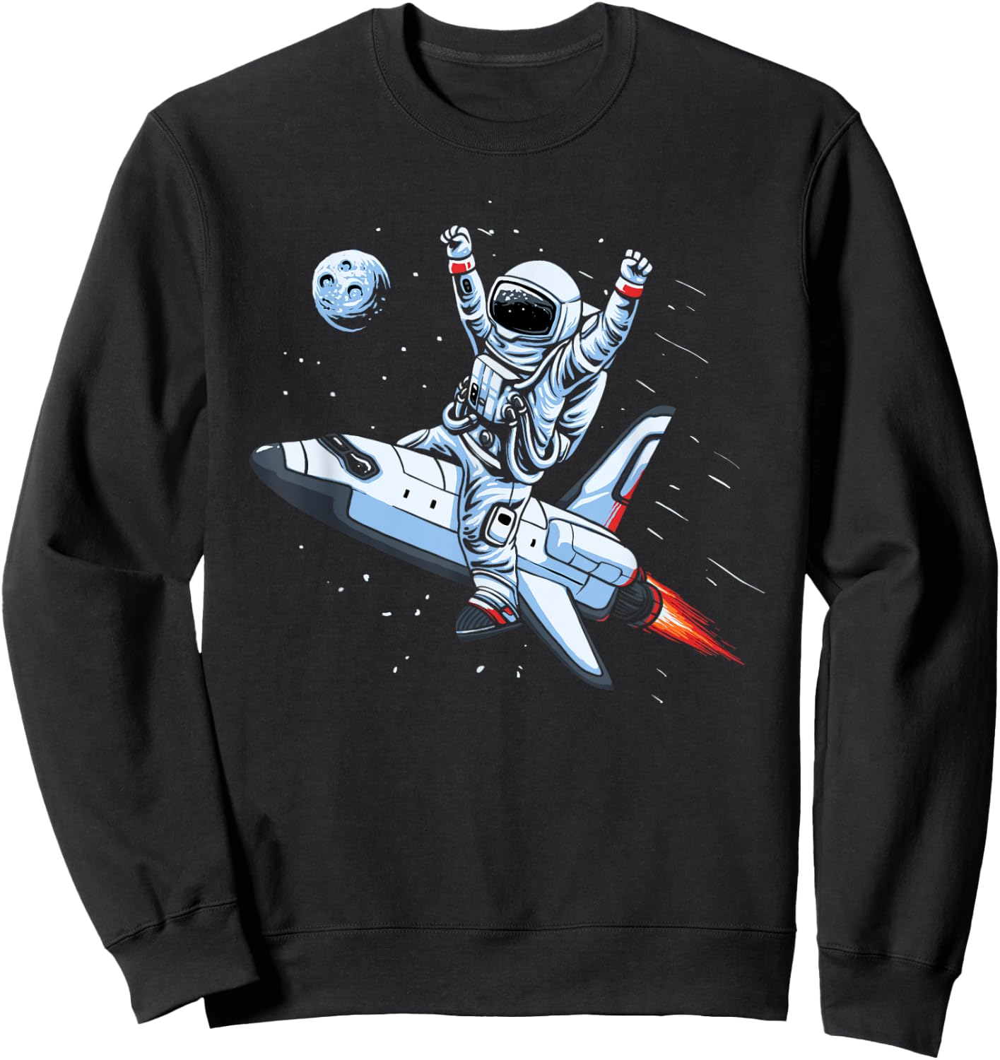 Flying Spaceship Astronaut Space Gift Women Kids Sweatshirt - Sweatshirt | Black