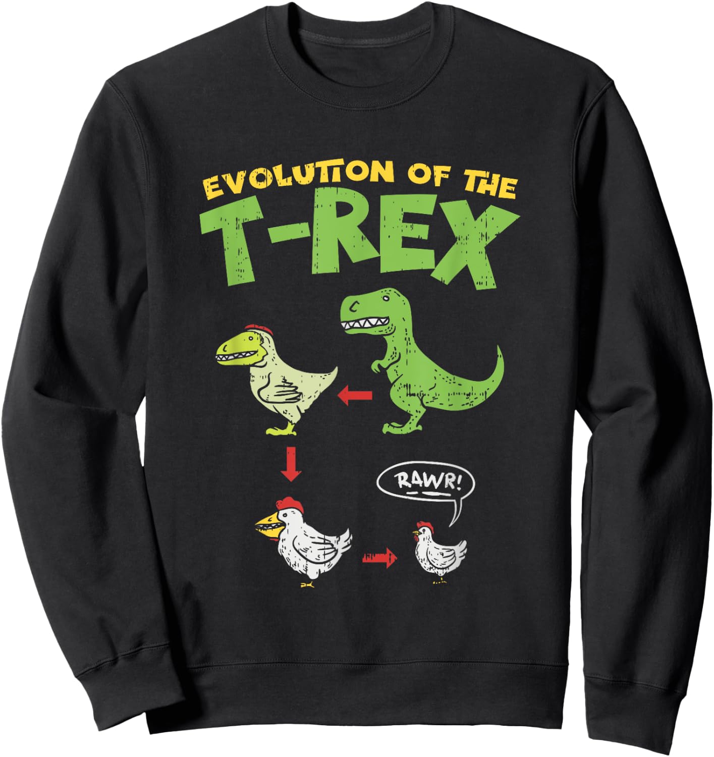 Funny Chick T-Rex Dino Chicken Farmer Gift Sweatshirt - Sweatshirt | Black