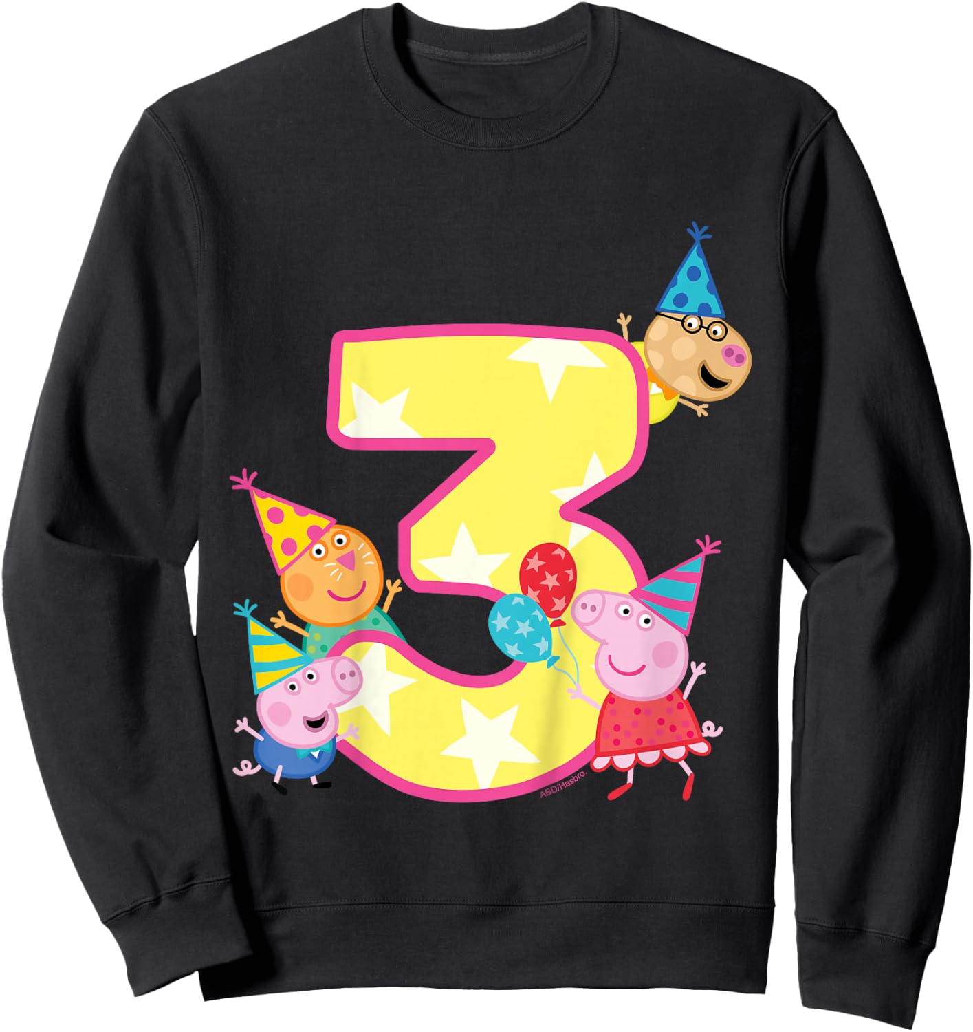 Peppa Pig Crew 3 Geburtstag Sweatshirt - Sweatshirt | Black