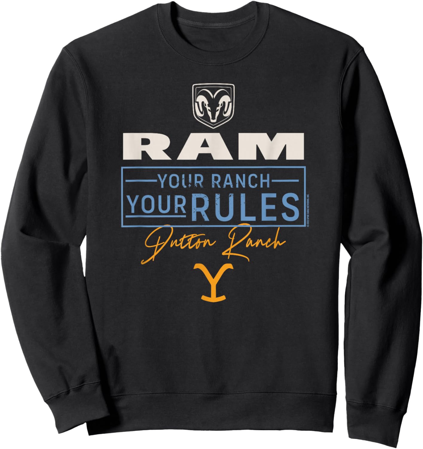 Yellowstone x Ram Truck Deine Ranch Deine Rugeln , black Sweatshirt - Sweatshirt | Black