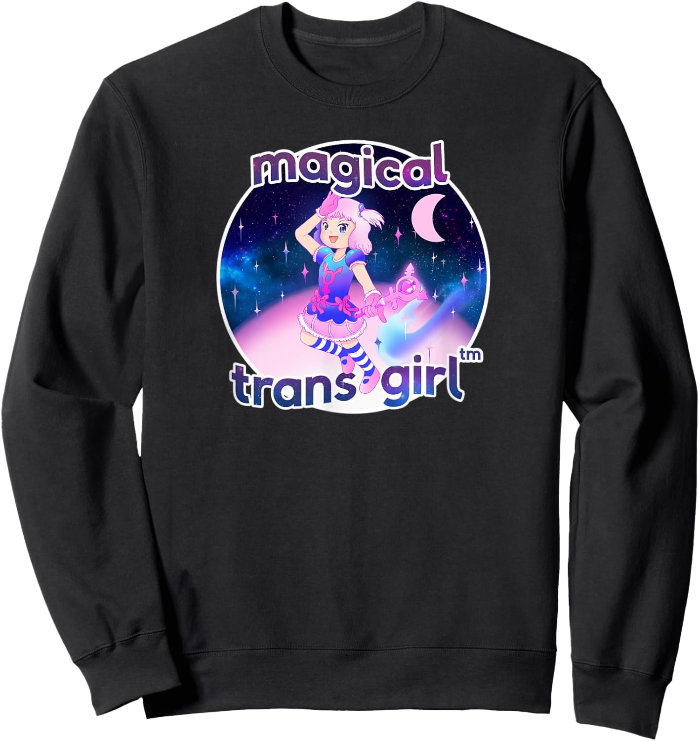 Magical Trans Girl Kawaii Trans Pride Premium , black Sweatshirt - Sweatshirt | Black