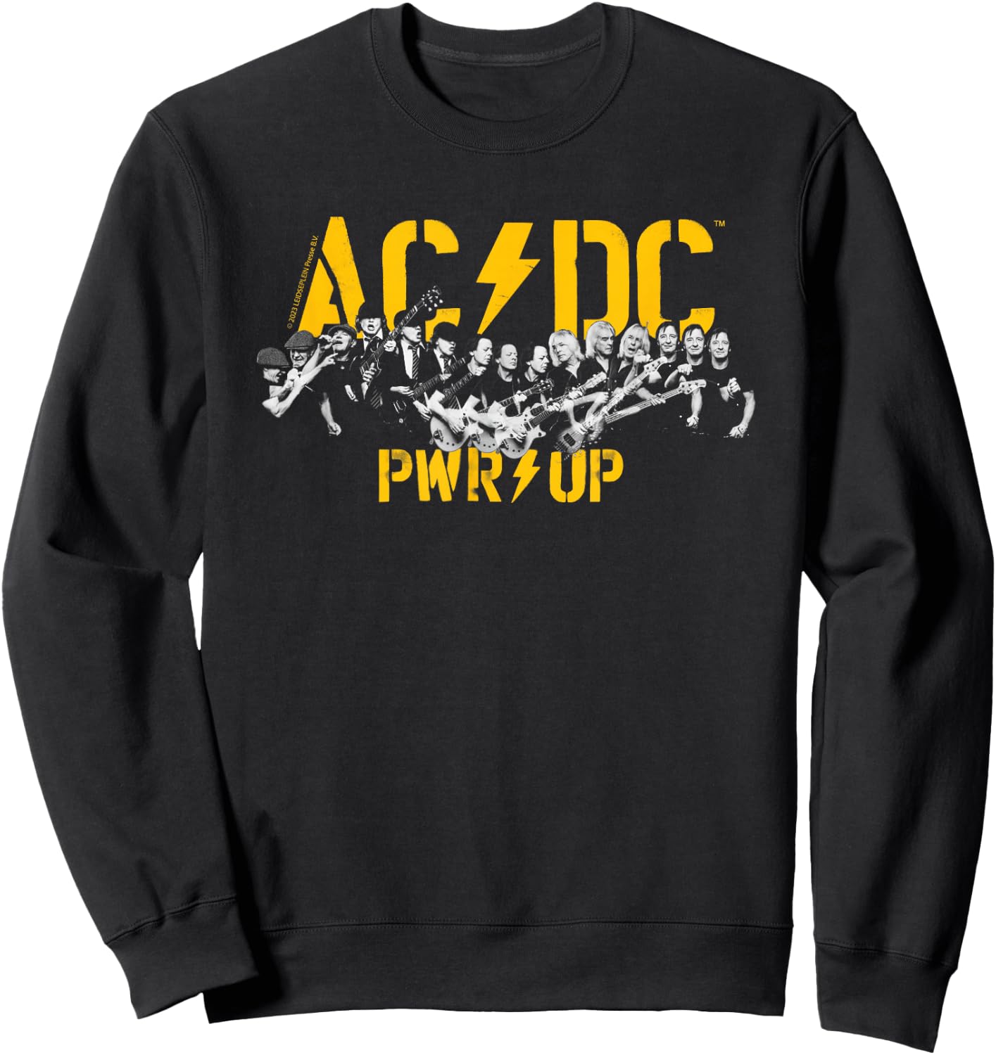 Offizielles AC/DC PWRUP Rock Musik Band Portrait Heavy Metal Sweatshirt - Sweatshirt | Black