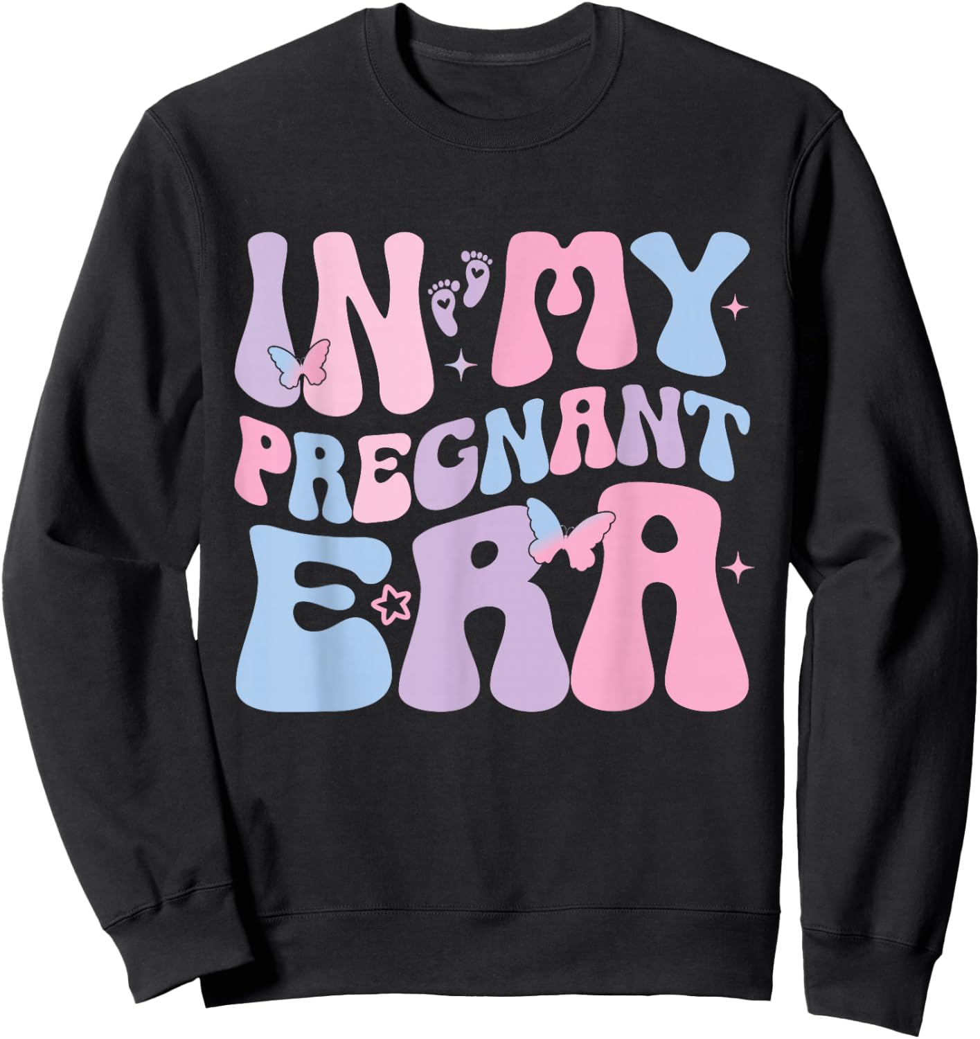 In My Pregnant Era Groovy Schwangere Sweatshirt - Sweatshirt | Black