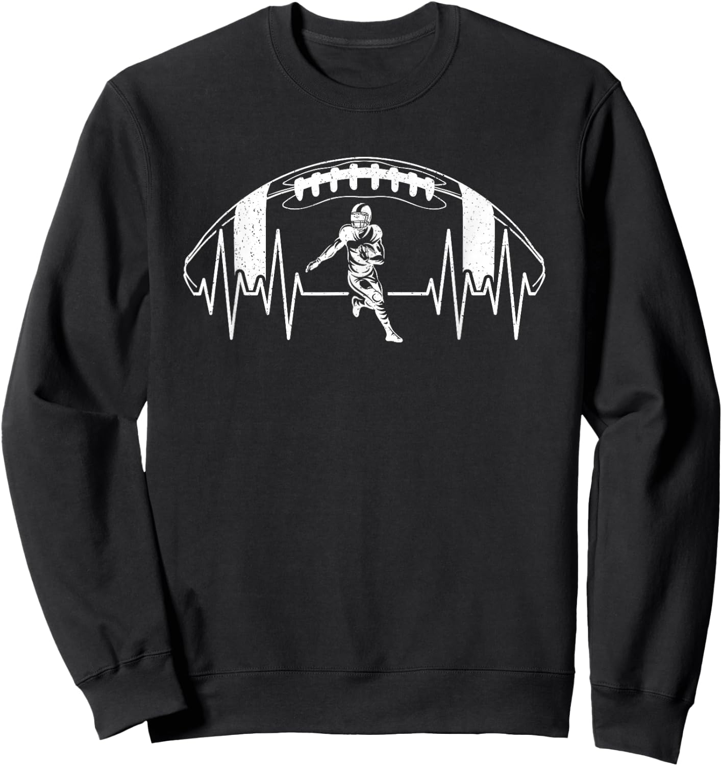 American Football Herzschlag Footballspieler Vintage Herren Sweatshirt - Sweatshirt | Black