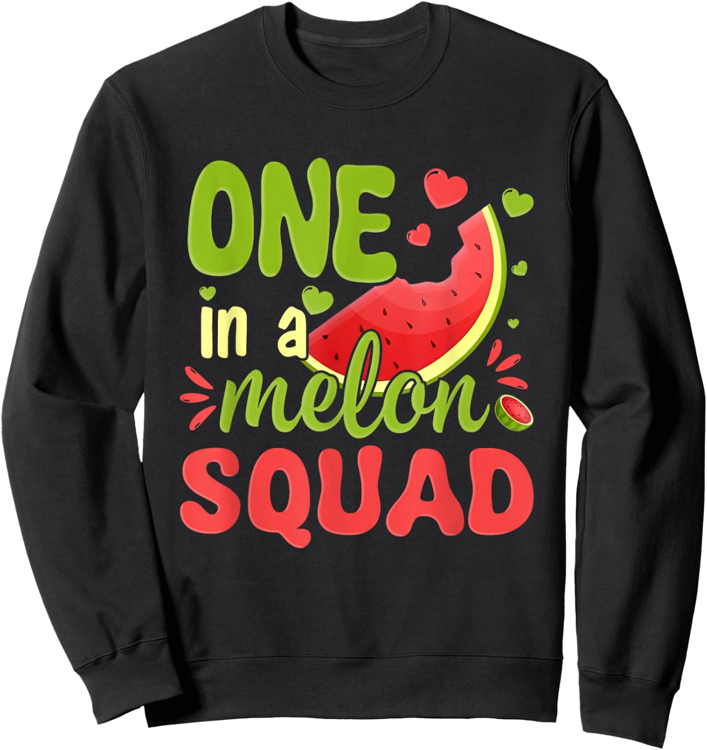 One in a Melon Squad 1st Birthday Party Family Matching Sweatshirt - Sweatshirt | Black