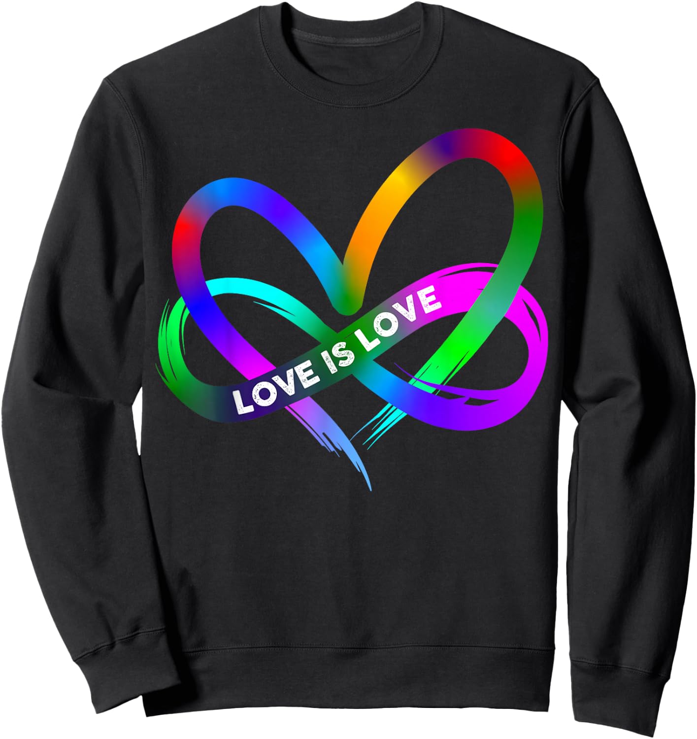 Pride Monat LGBT Straight Heart with Love Is Love , black Sweatshirt - Sweatshirt | Black