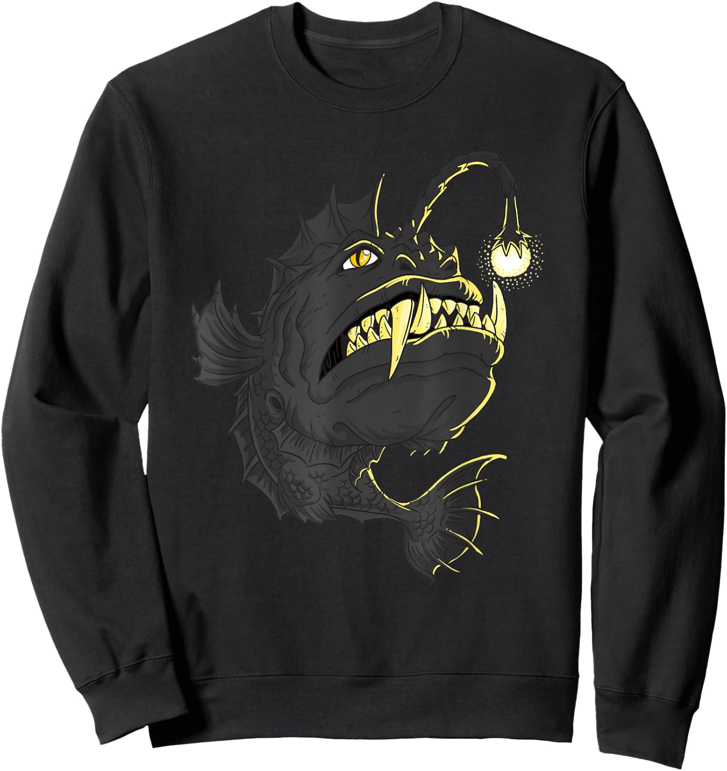 Angler Fish Deep Sea Fish Sweatshirt - Sweatshirt | Black