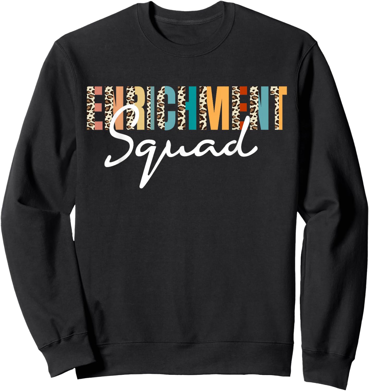 Enrichment Squad Leopard Pattern Recreation Specialist Sweatshirt - Sweatshirt | Black
