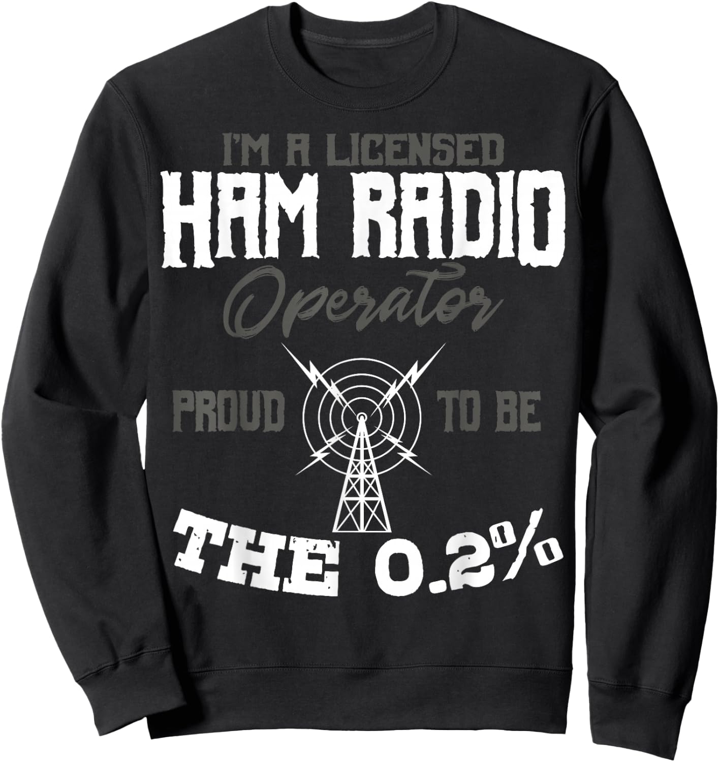 I'm A Licensed Ham Radio Operator Proud to Be The 0.2% Sweatshirt - Sweatshirt | Black