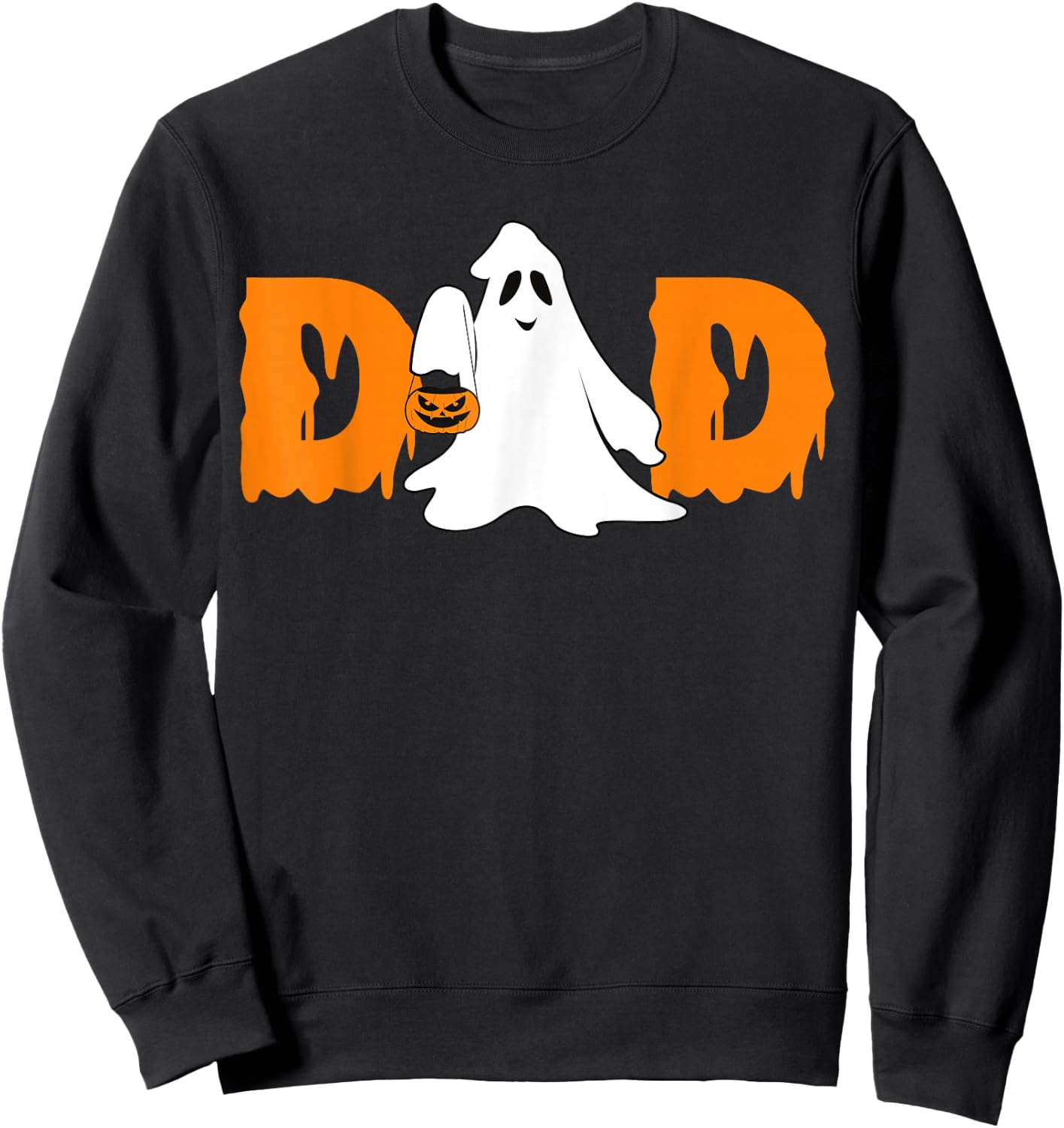 Fun Boo Ghost Dad Halloween Costume Outfit Spooky Sweatshirt - Sweatshirt | Black