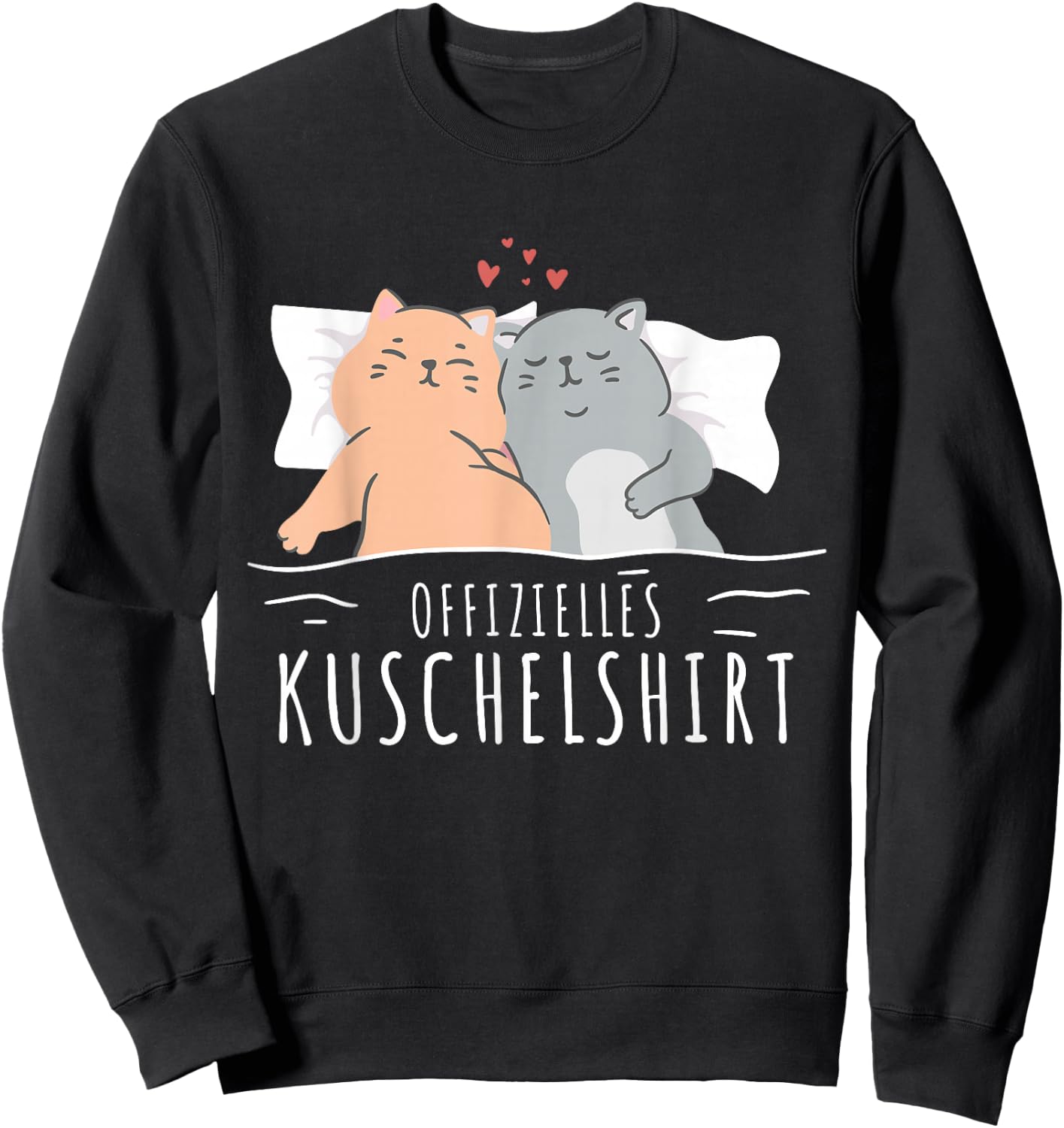 Cat Pyjamas Couple Official Cuddly Shirt Cat , black Sweatshirt - Sweatshirt | Black