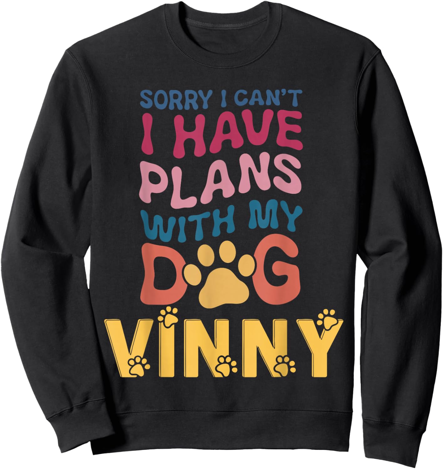 Dog Name Vinny Personalised Gift Busy With My Dog Vinny Women Kids Sweatshirt - Sweatshirt | Black
