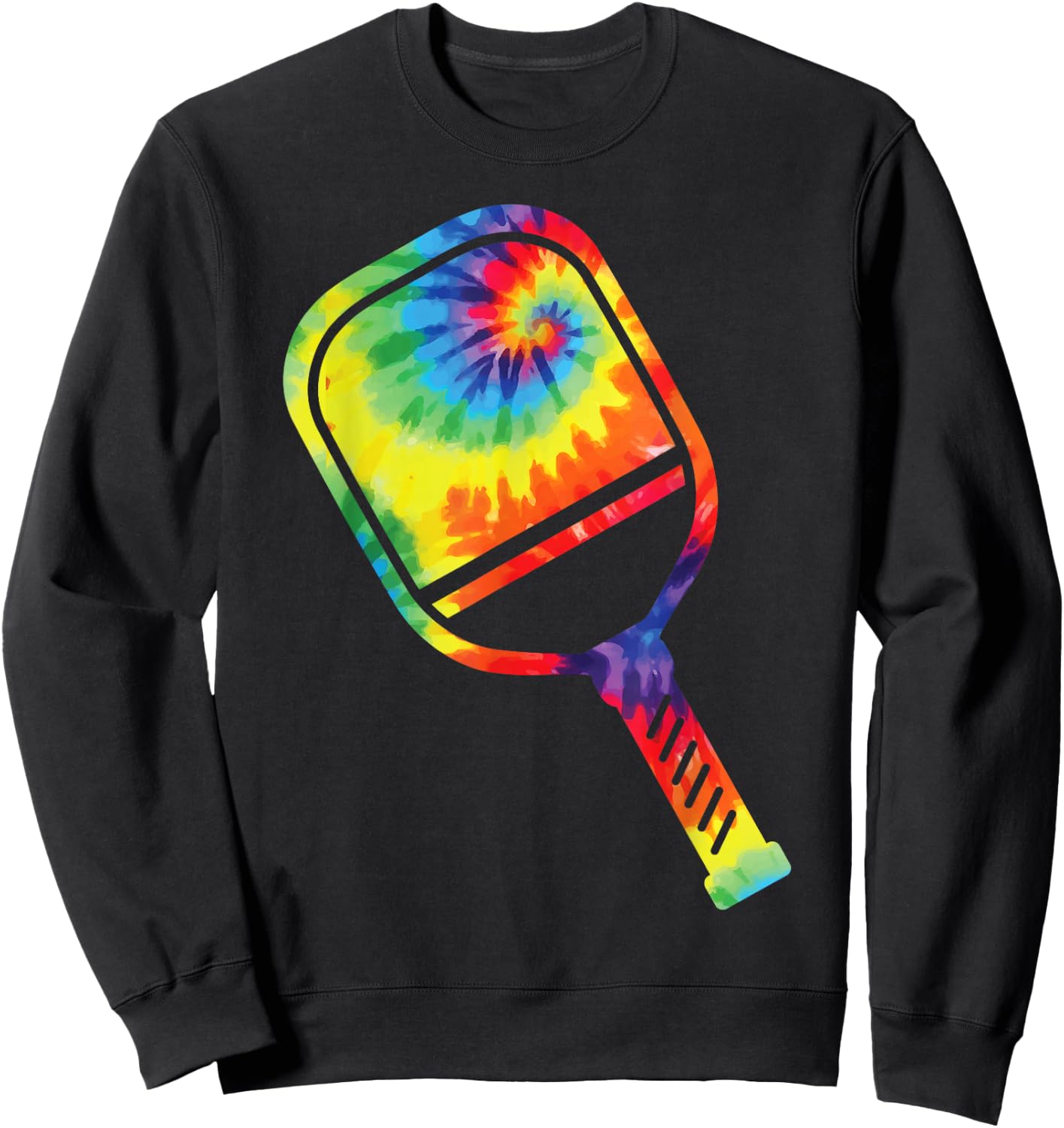 Pickleball Paddle Tie Dye Retro 80s 90s Sweatshirt - Sweatshirt | Black